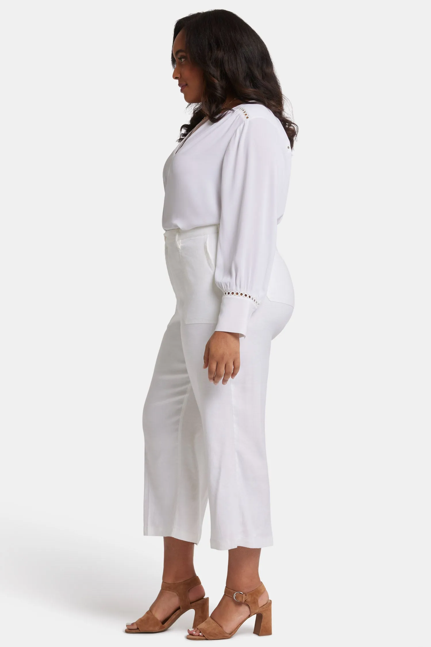Wide Leg Cargo Capri Pants In Plus Size - Optic White sold by NYDJ product image thumbnail 5