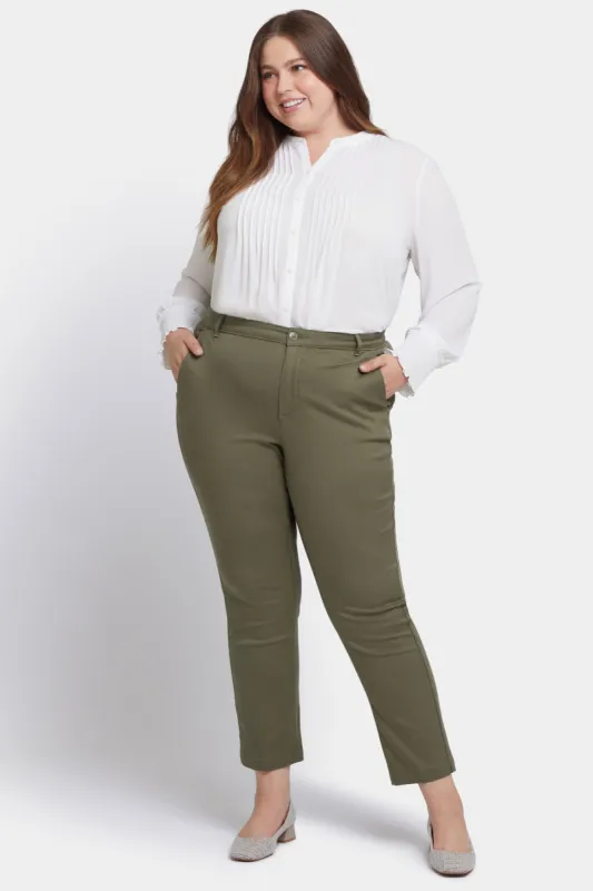 Sadie Slim Pants In Plus Size - Avocado sold by NYDJ