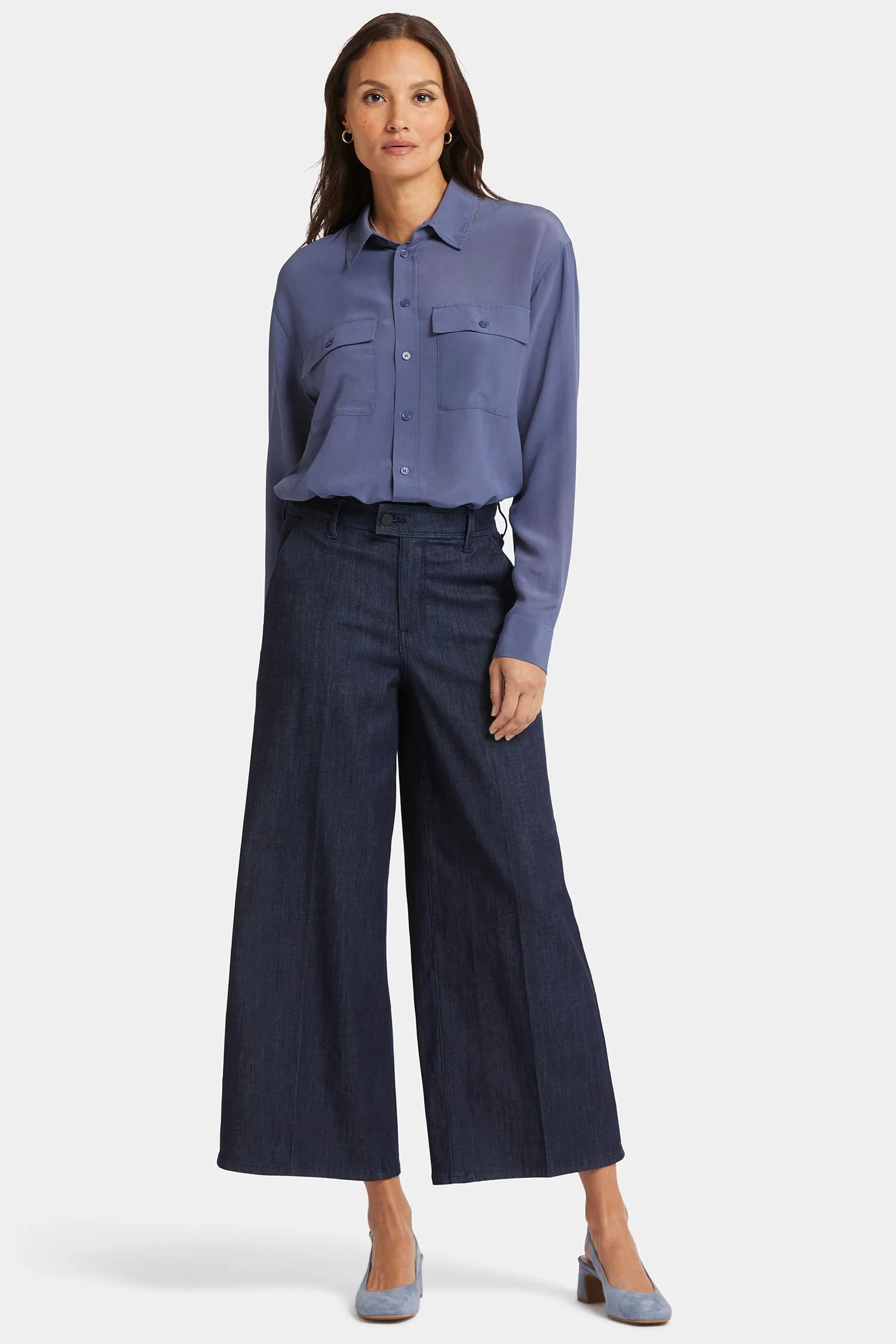 Mona Wide Leg Trouser Ankle Jeans - Lightweight Rinse sold by NYDJ product image thumbnail 4