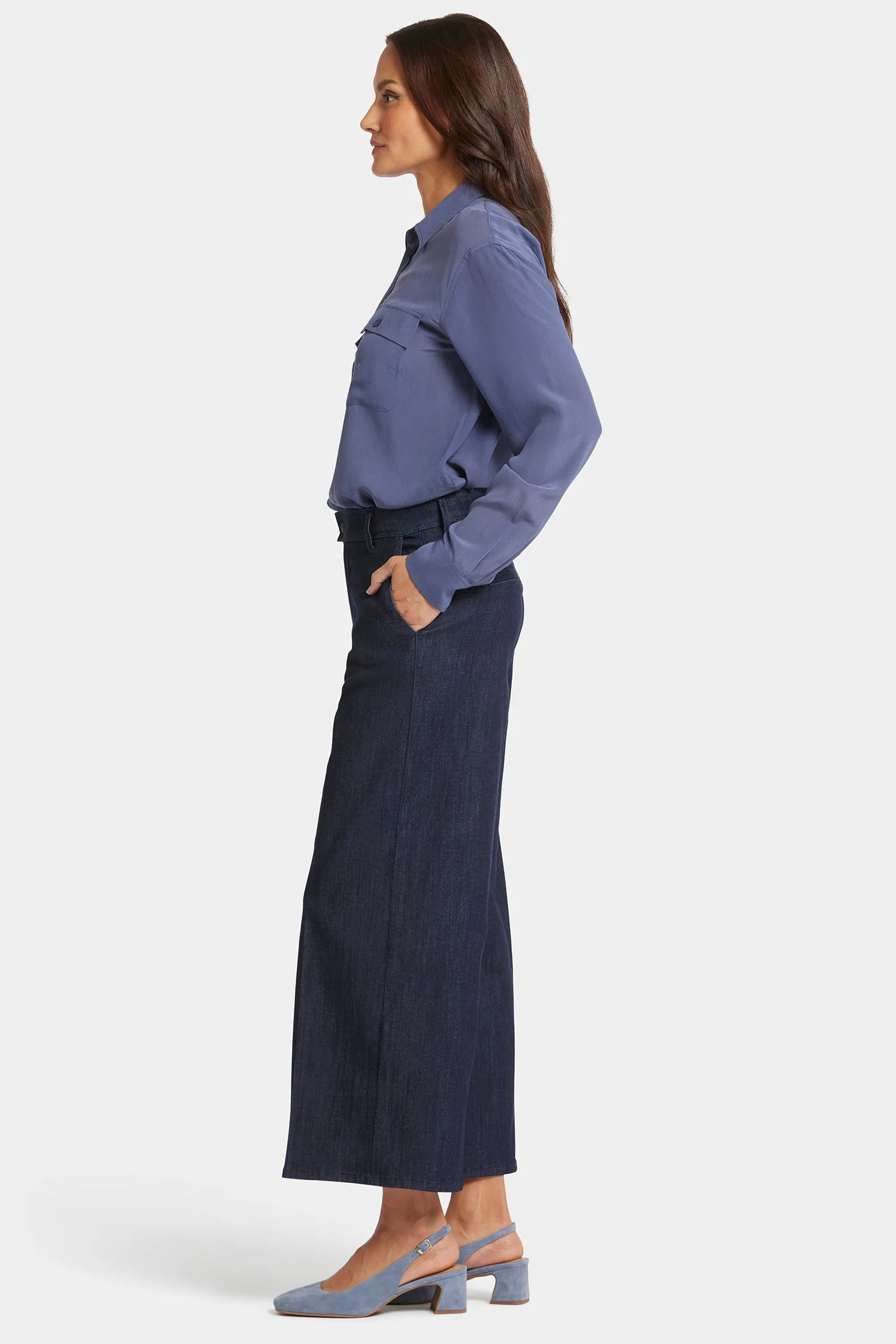 Mona Wide Leg Trouser Ankle Jeans - Lightweight Rinse sold by NYDJ product image thumbnail 5