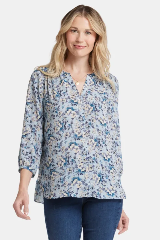 Pintuck Blouse - Alpine Valley sold by NYDJ
