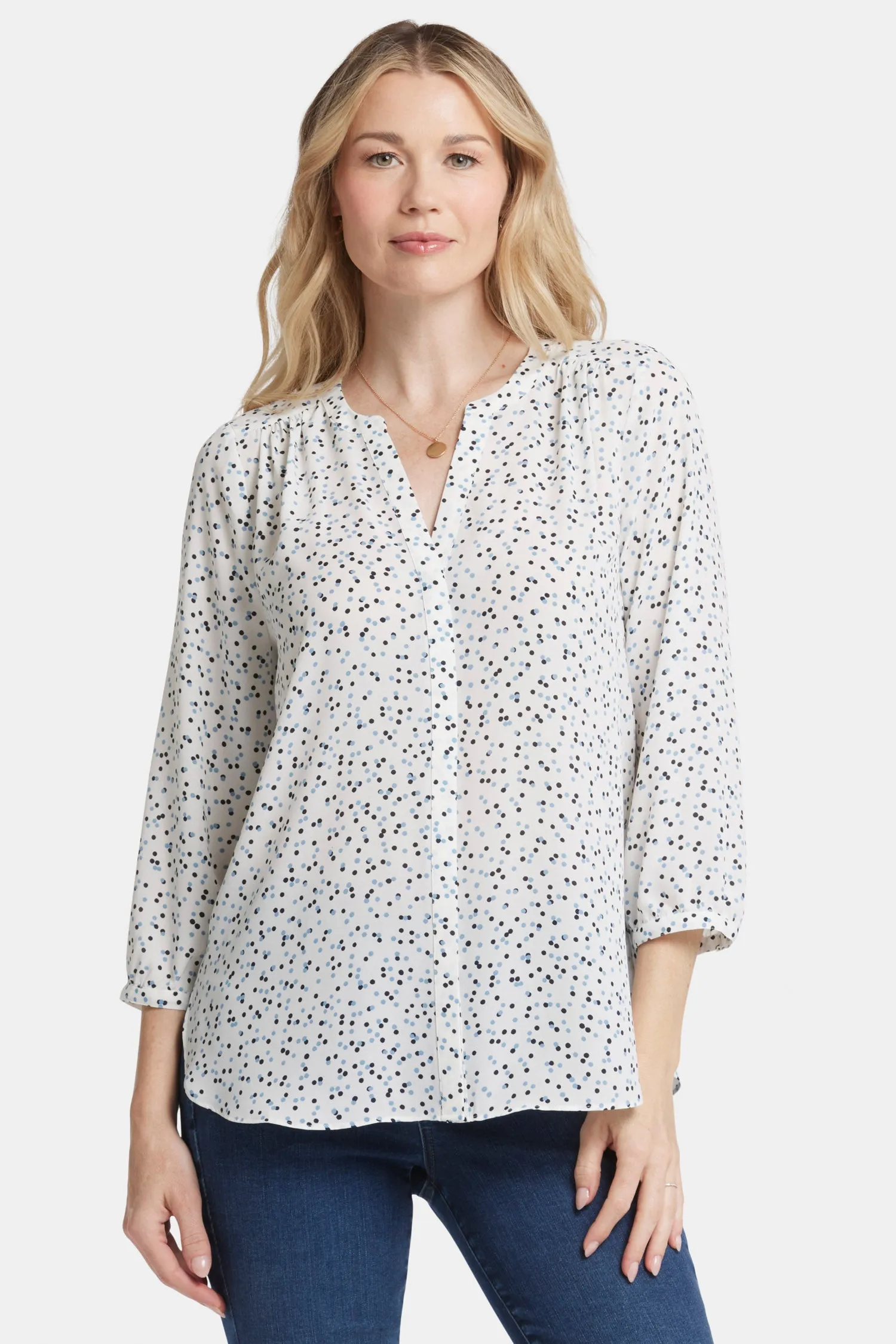 Pintuck Blouse - Sprinkle Dots sold by NYDJ product image thumbnail 4