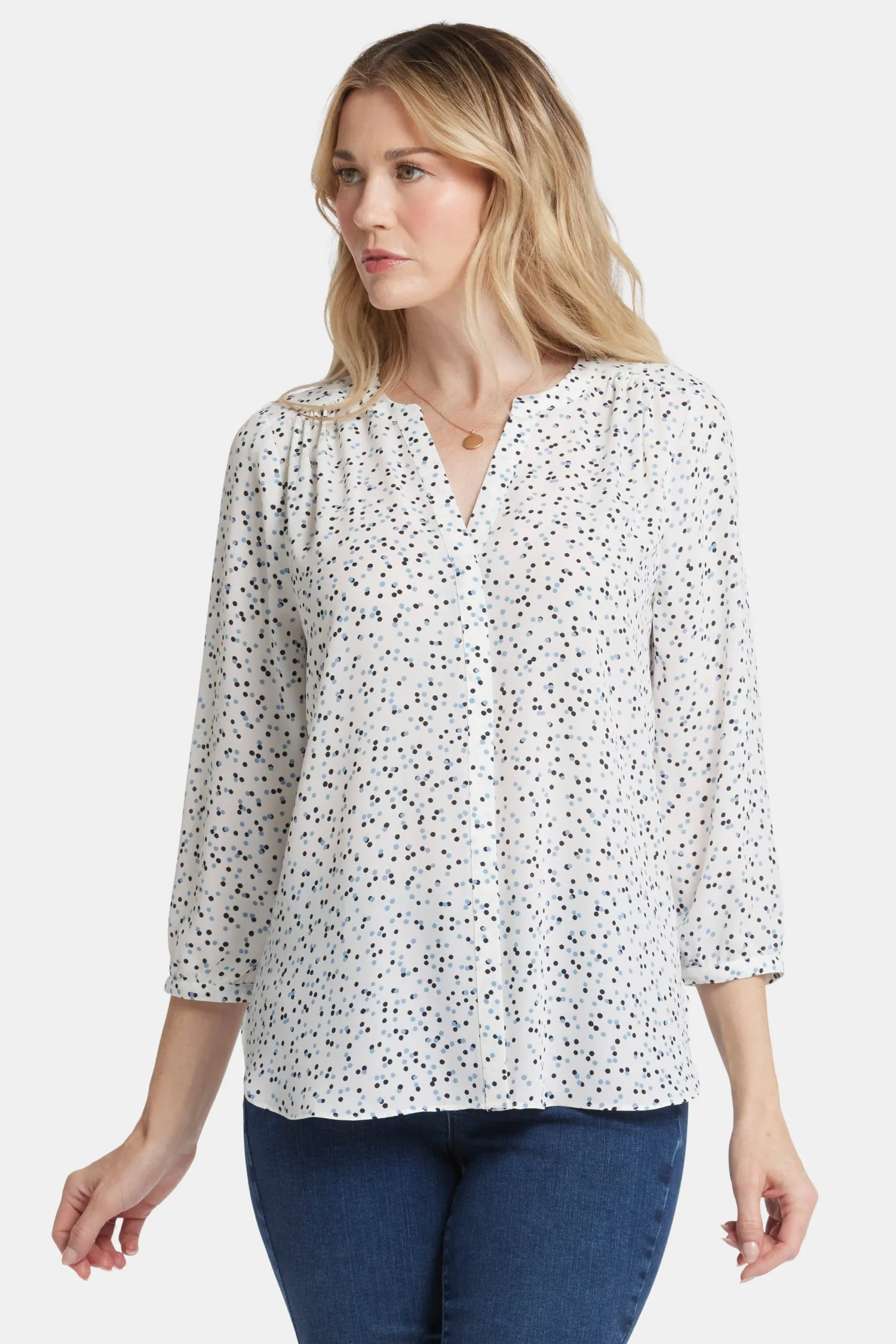 Pintuck Blouse - Sprinkle Dots sold by NYDJ