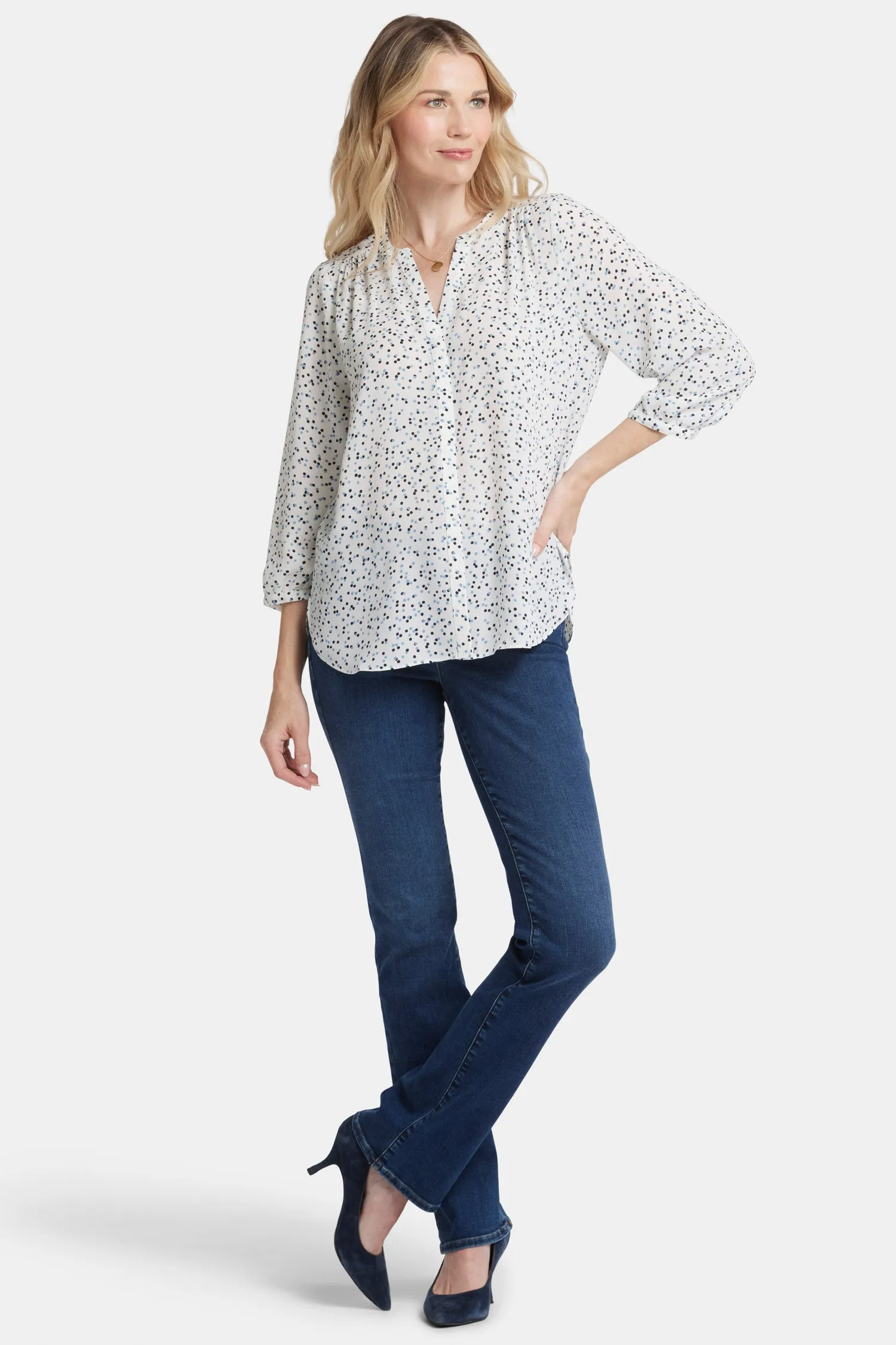 Pintuck Blouse - Sprinkle Dots sold by NYDJ product image thumbnail 5