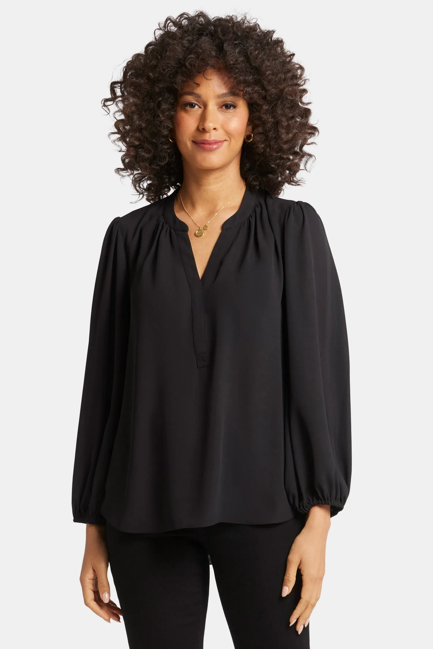 Puff Sleeve Popover Top - Black sold by NYDJ product image thumbnail 4