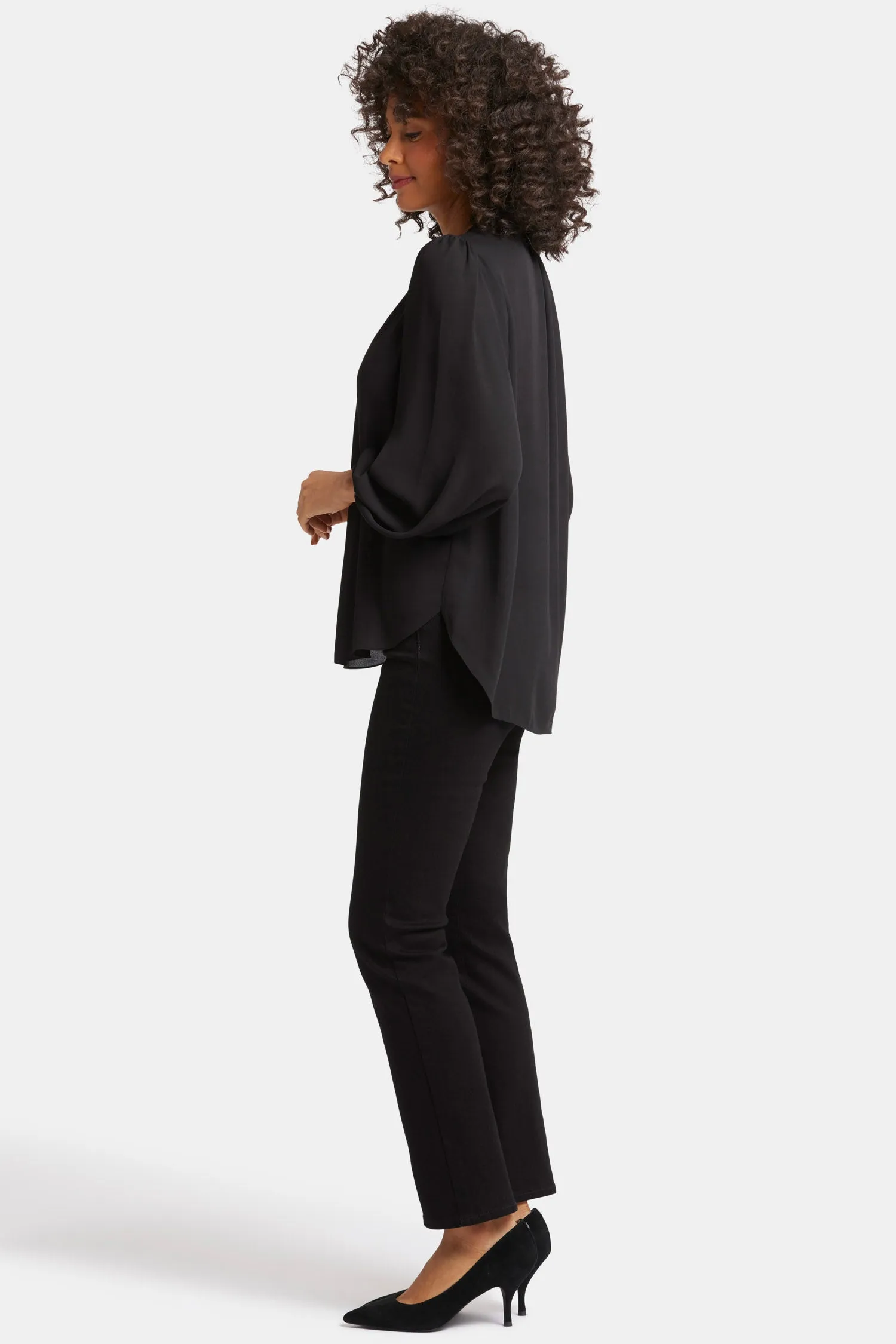 Puff Sleeve Popover Top - Black sold by NYDJ product image thumbnail 3