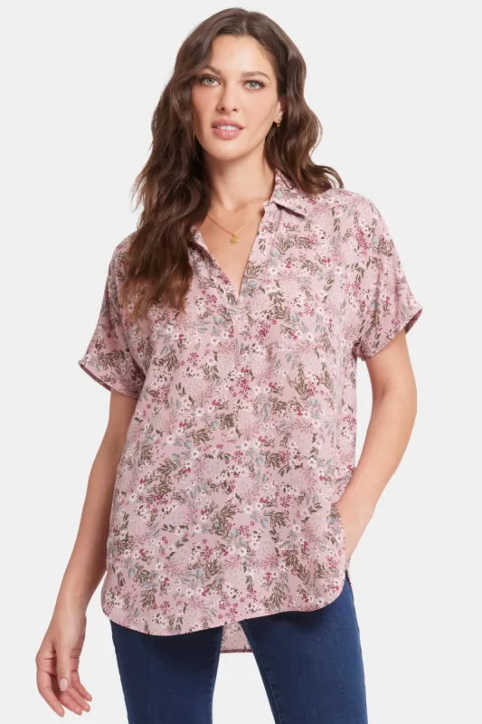 Becky Short Sleeved Blouse - Berry Fields sold by NYDJ