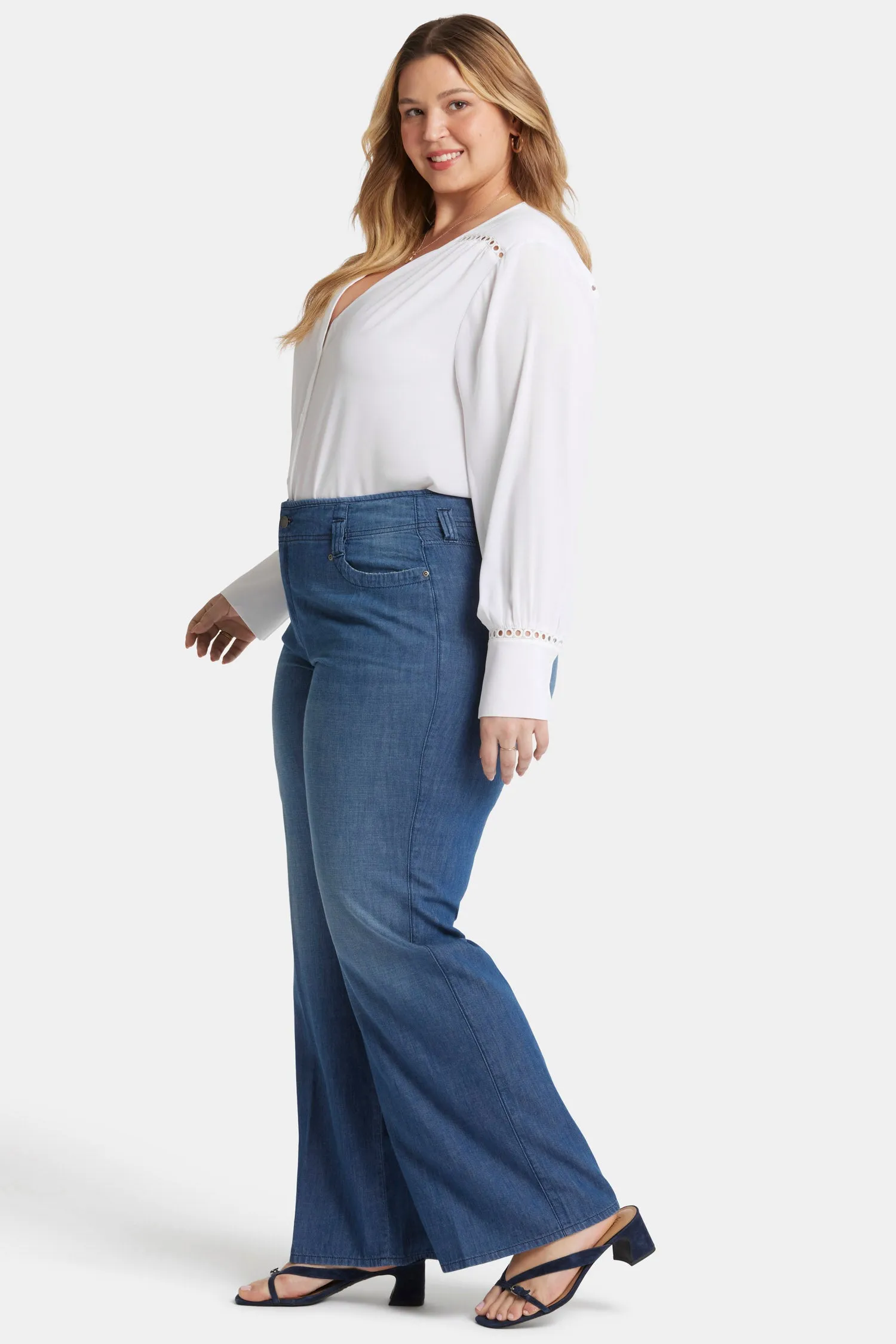 Teresa Wide Leg Jeans In Plus Size - Mission Blue sold by NYDJ product image thumbnail 5