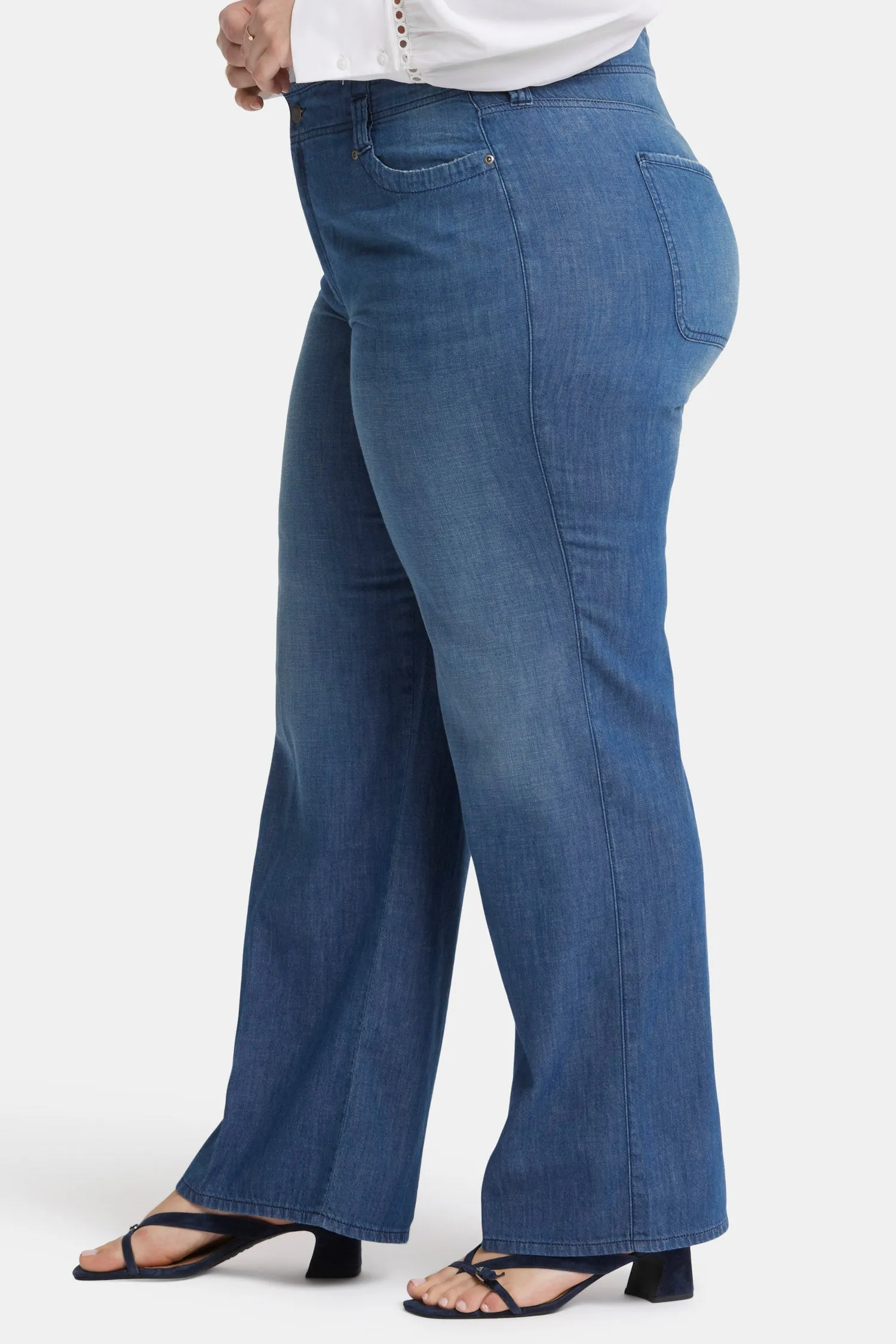 Teresa Wide Leg Jeans In Plus Size - Mission Blue sold by NYDJ product image thumbnail 3