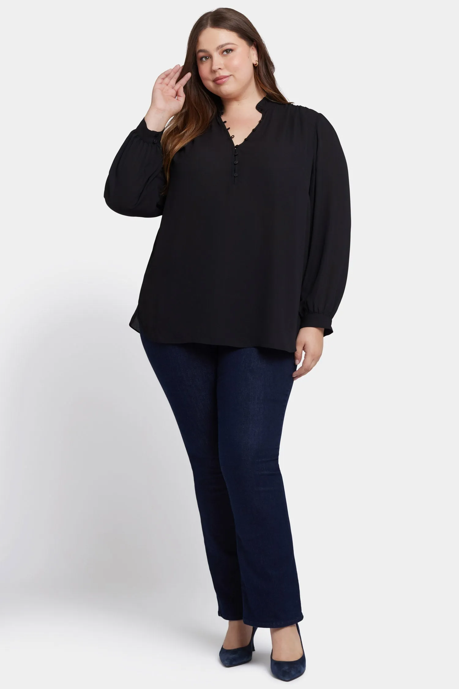 Hannah Blouse In Plus Size - Black sold by NYDJ product image thumbnail 5