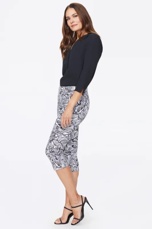 Slim Straight Crop Jeans - Floral Cosmos Black sold by NYDJ