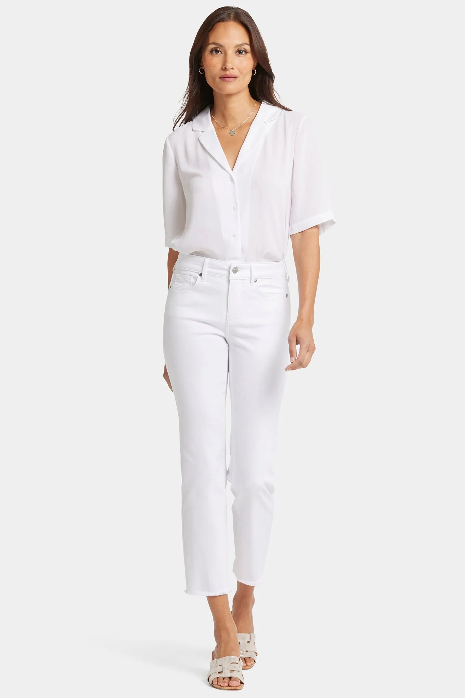Marilyn Straight Ankle Jeans In Petite - Optic White sold by NYDJ product image thumbnail 4