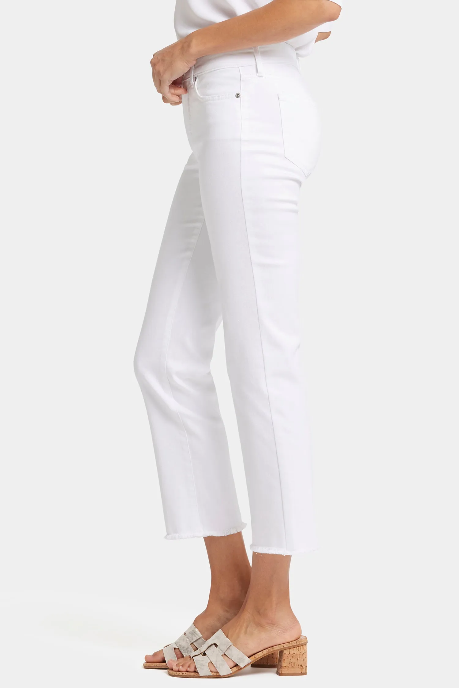 Marilyn Straight Ankle Jeans In Petite - Optic White sold by NYDJ product image thumbnail 3