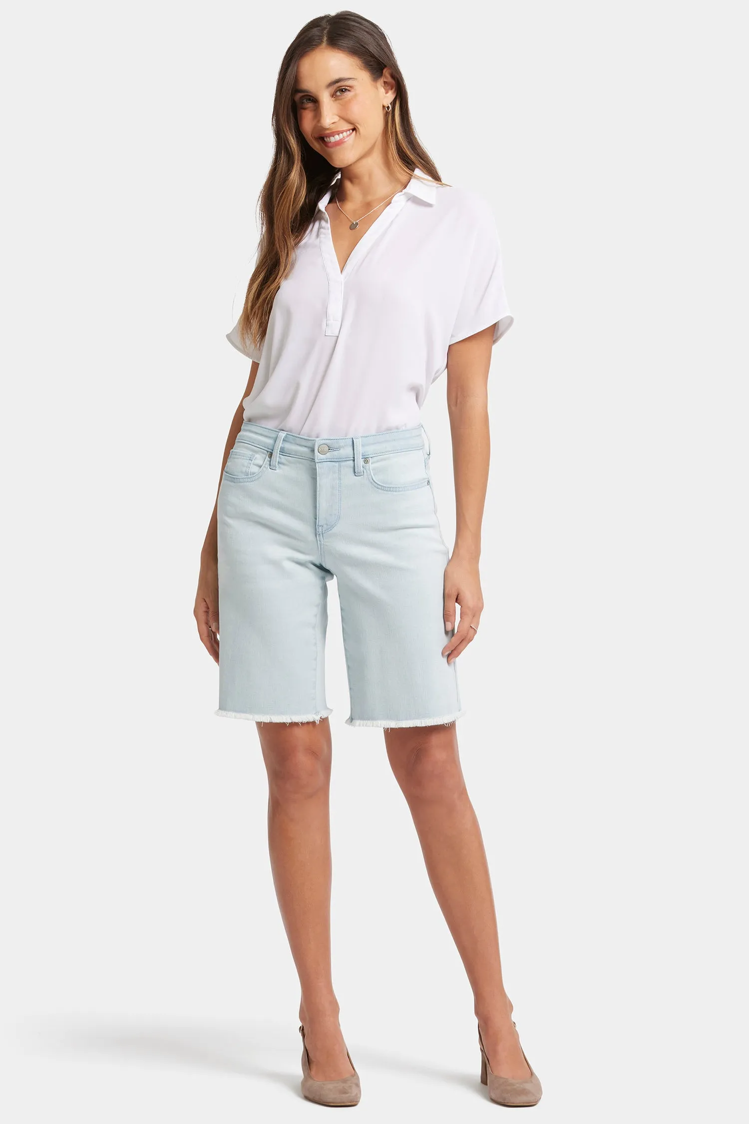 Lilly Boyfriend Denim Shorts - Glacier Frost sold by NYDJ product image thumbnail 4