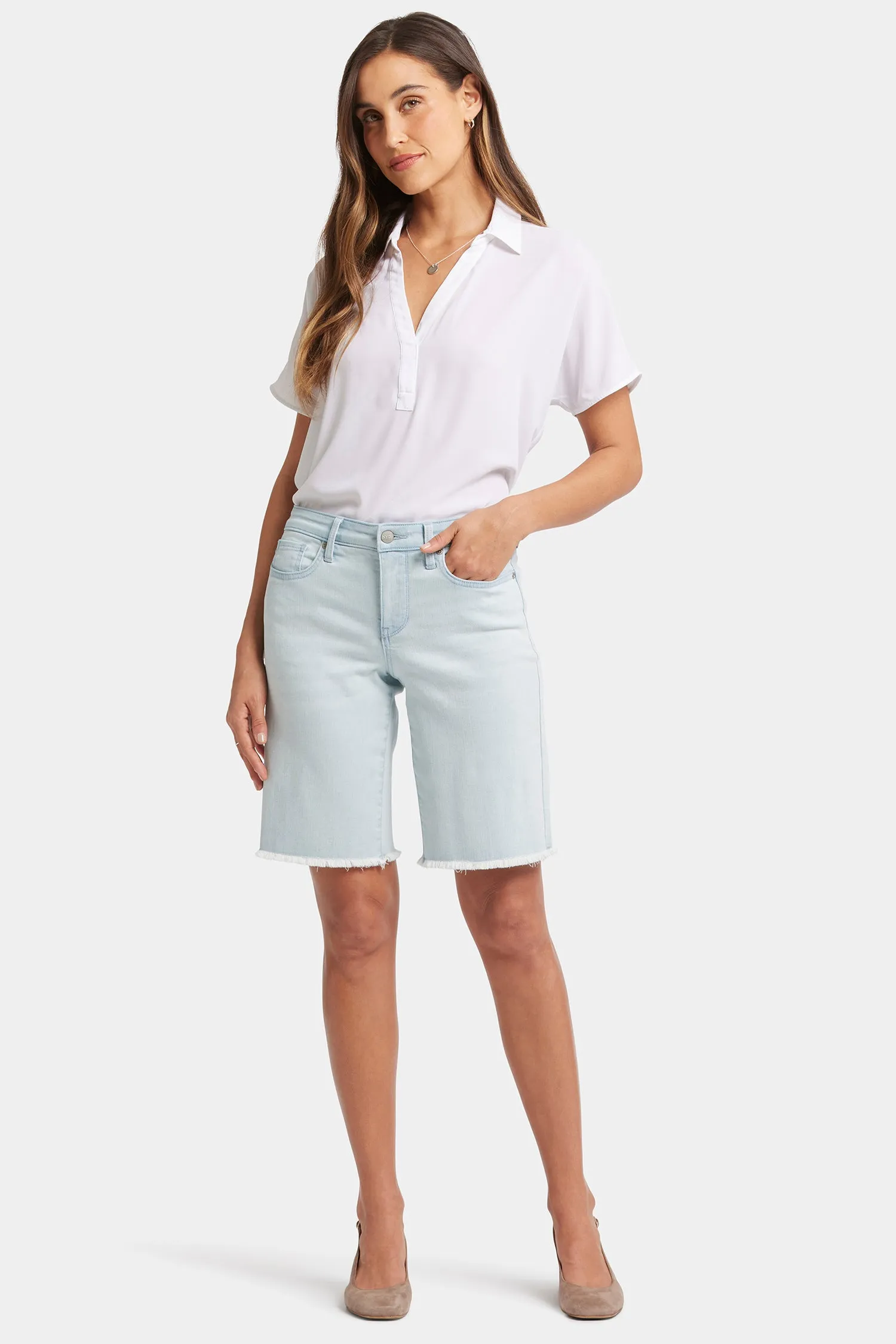 Lilly Boyfriend Denim Shorts - Glacier Frost sold by NYDJ