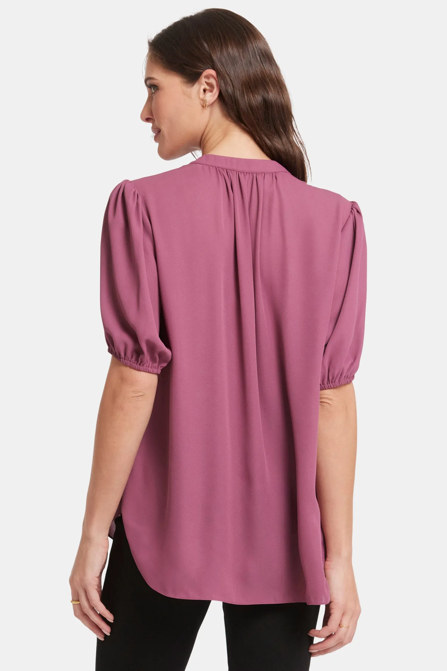 Short Puff Sleeve Popover Top - Crushed Berry sold by NYDJ product image thumbnail 2
