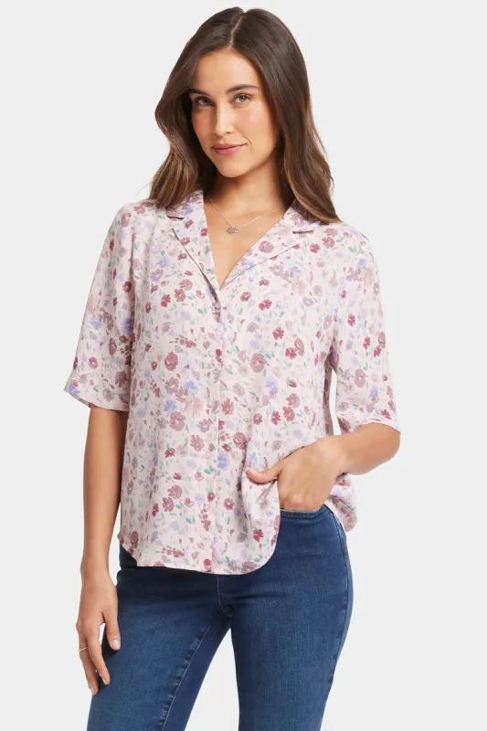 Gabrielle Short Sleeved Blouse - Crystal Peaks sold by NYDJ