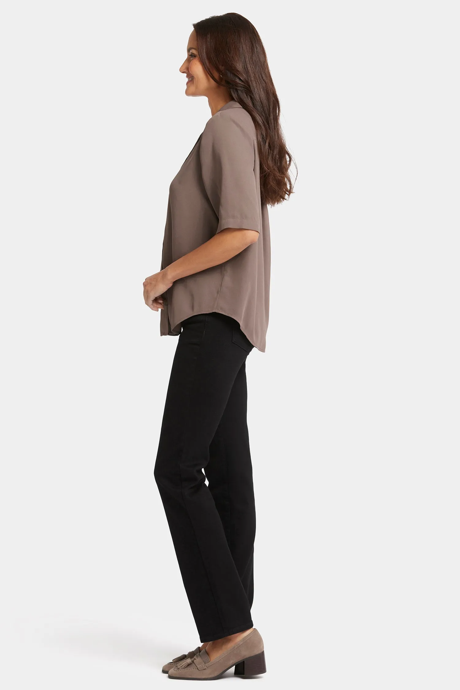 Gabrielle Short Sleeved Blouse - Dark Wood sold by NYDJ product image thumbnail 3