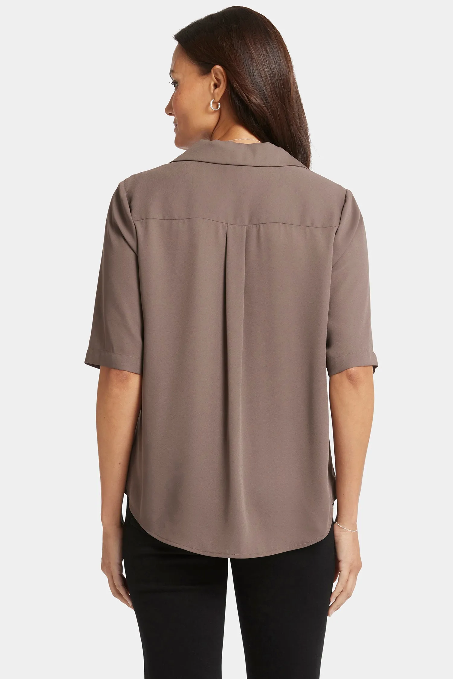 Gabrielle Short Sleeved Blouse - Dark Wood sold by NYDJ product image thumbnail 2