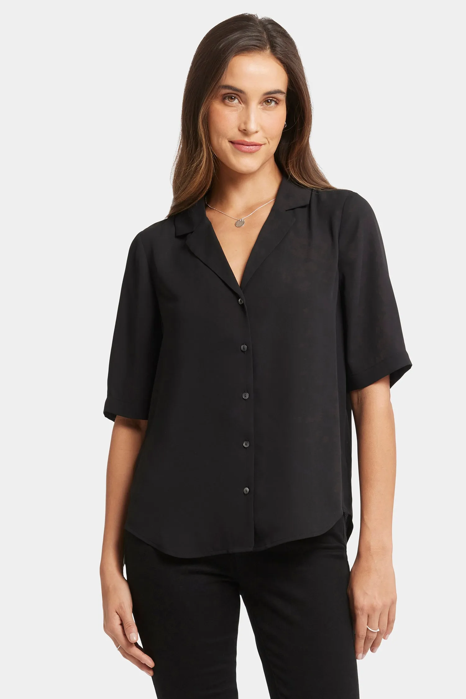 Gabrielle Short Sleeved Blouse - Black sold by NYDJ
