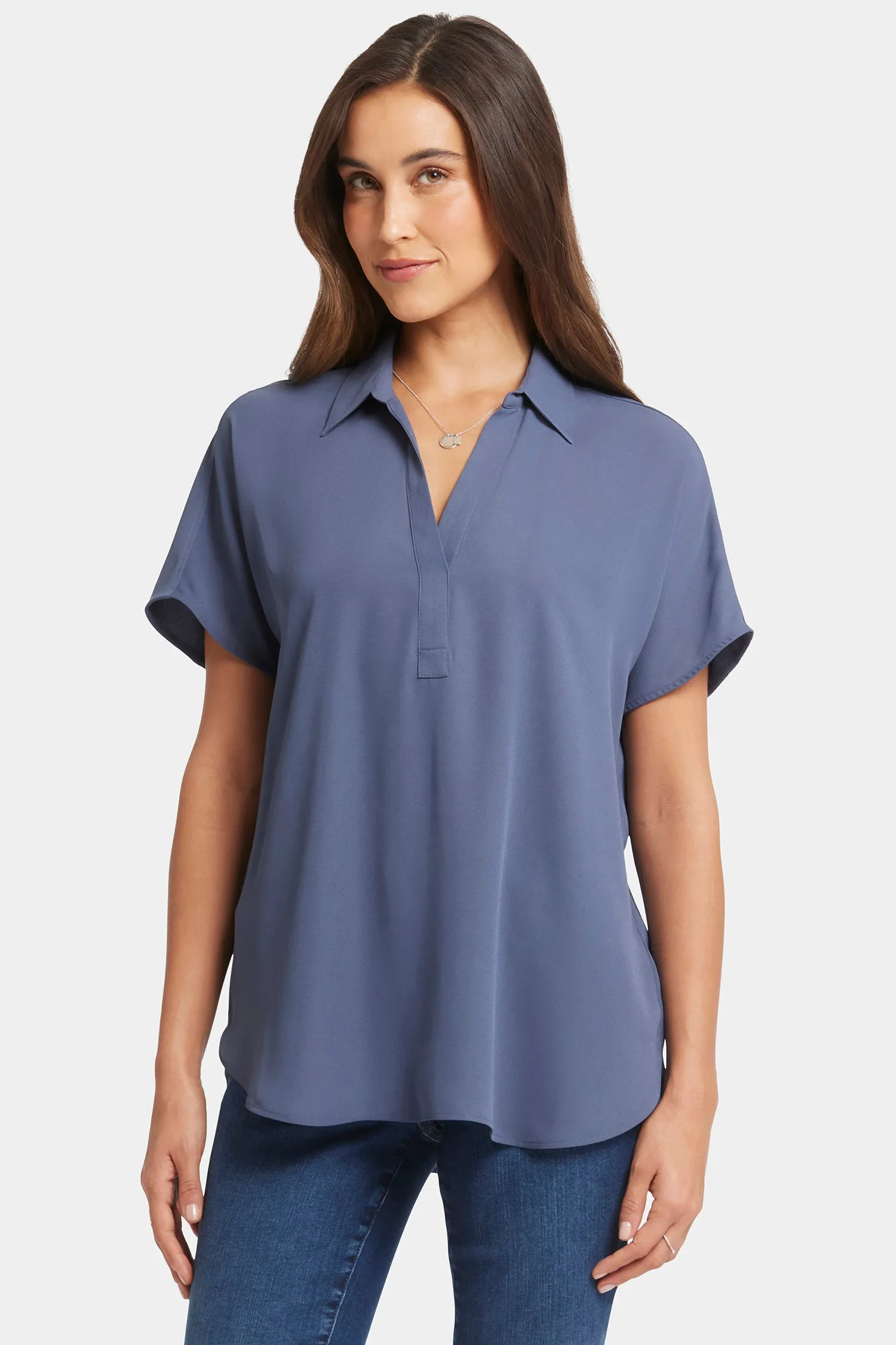 Becky Short Sleeved Blouse - Cascade Lake sold by NYDJ