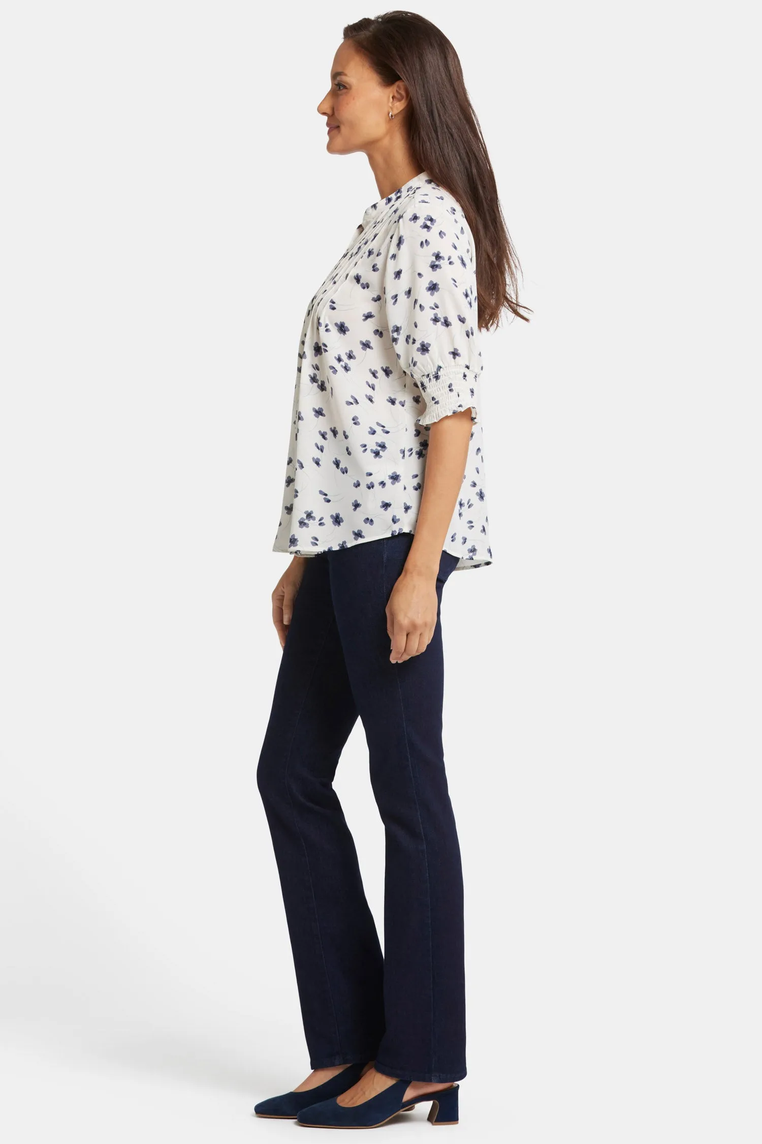 Pleated Short Sleeved Blouse - Iris Buds sold by NYDJ product image thumbnail 3