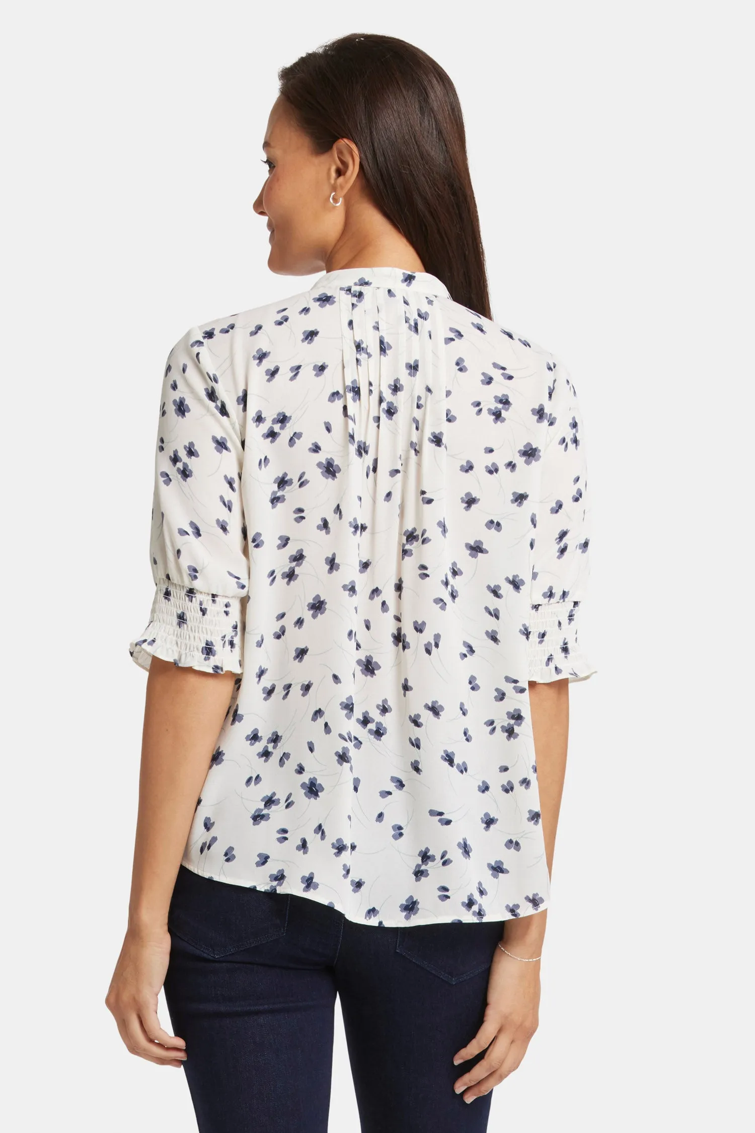 Pleated Short Sleeved Blouse - Iris Buds sold by NYDJ product image thumbnail 2