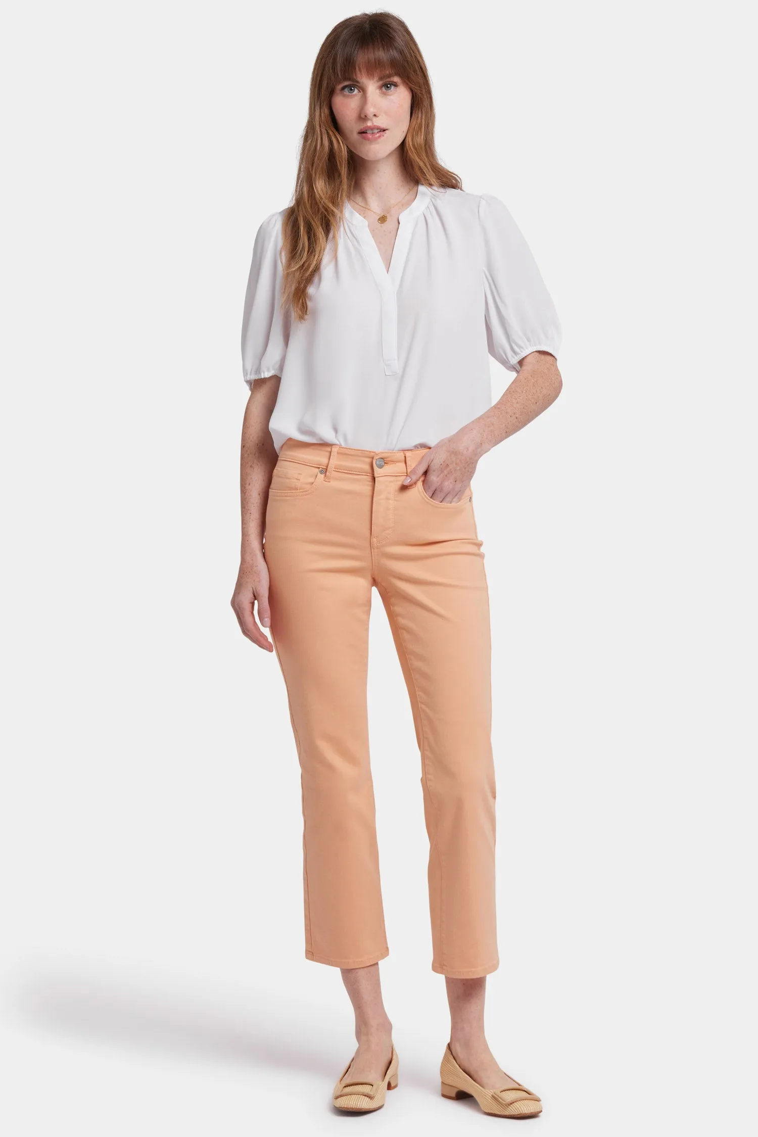 Marilyn Straight Ankle Jeans - Apricot Nectar sold by NYDJ