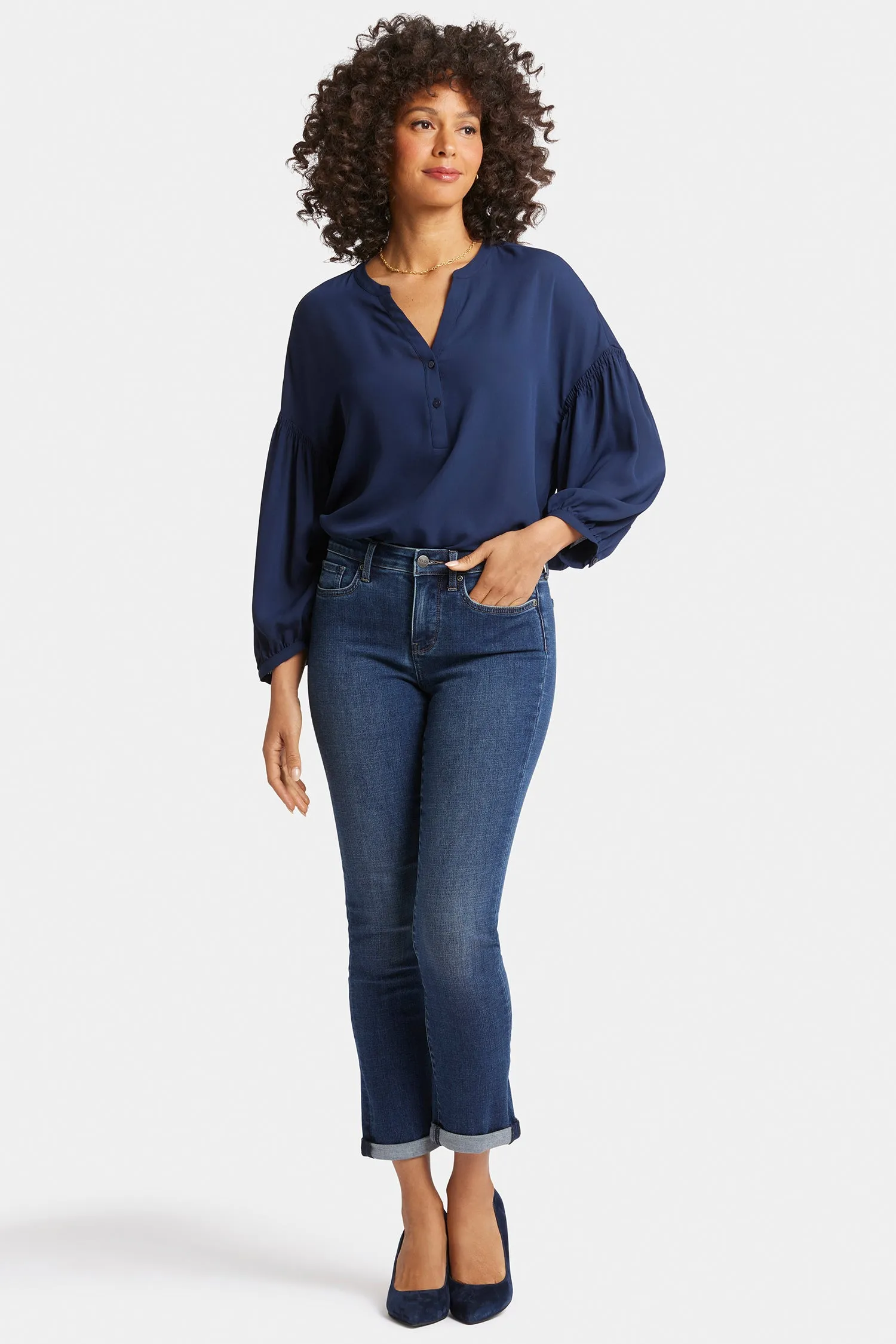 Sheri Slim Ankle Jeans In Petite - Wellspring sold by NYDJ