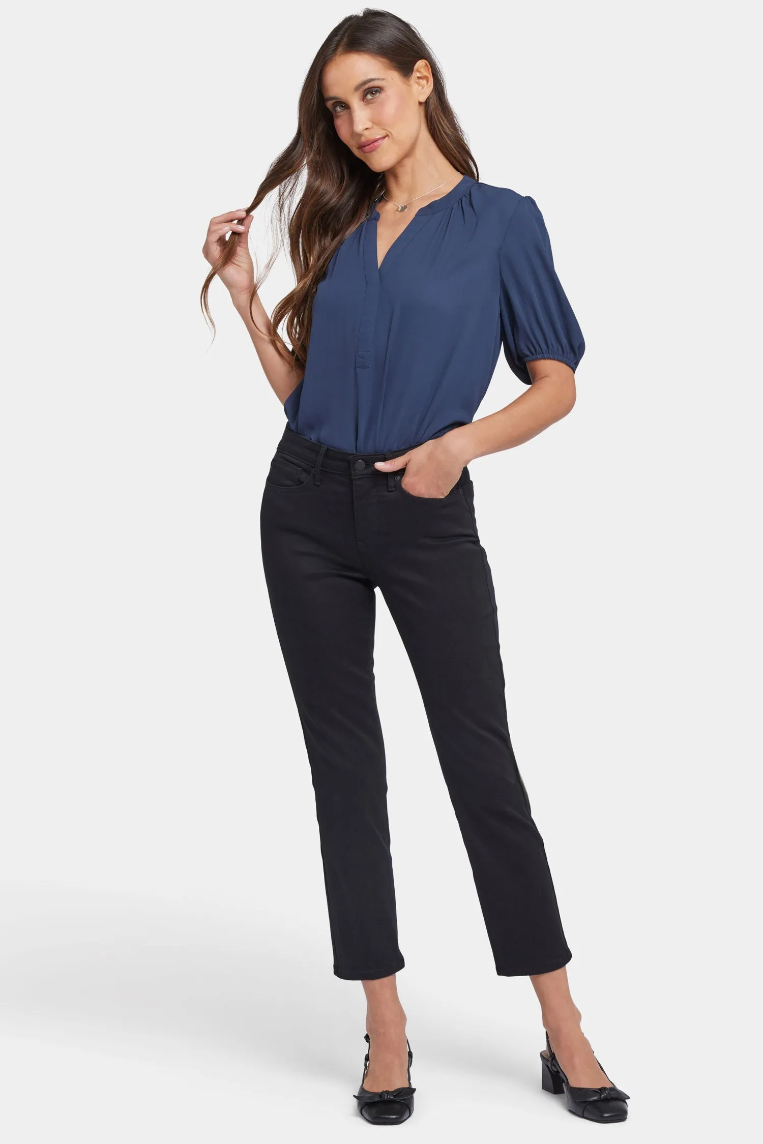 Sheri Slim Ankle Jeans - Black sold by NYDJ
