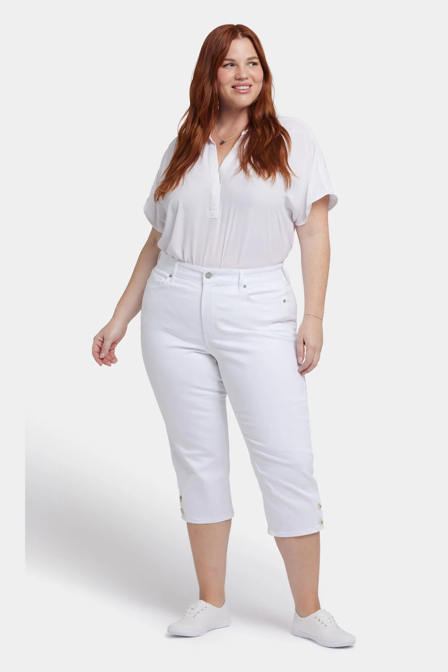 Marilyn Straight Crop Jeans In Plus Size - Optic White sold by NYDJ