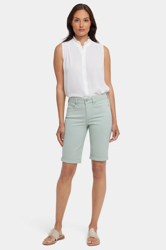 Briella 10 Inch Denim Shorts In Petite - Tomatillo sold by NYDJ