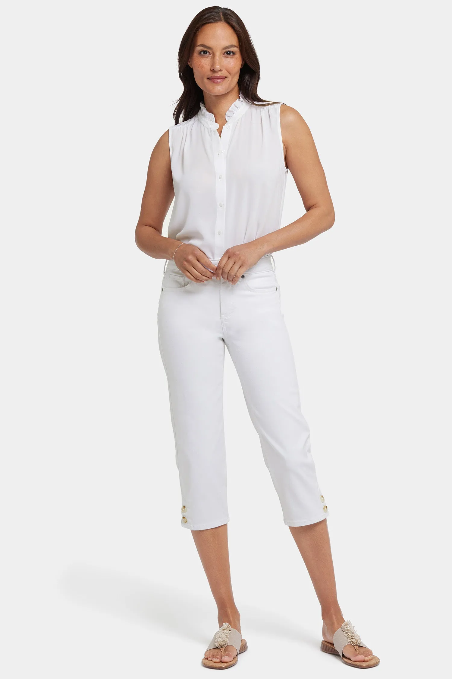Marilyn Straight Crop Jeans In Petite - Optic White sold by NYDJ product image thumbnail 4