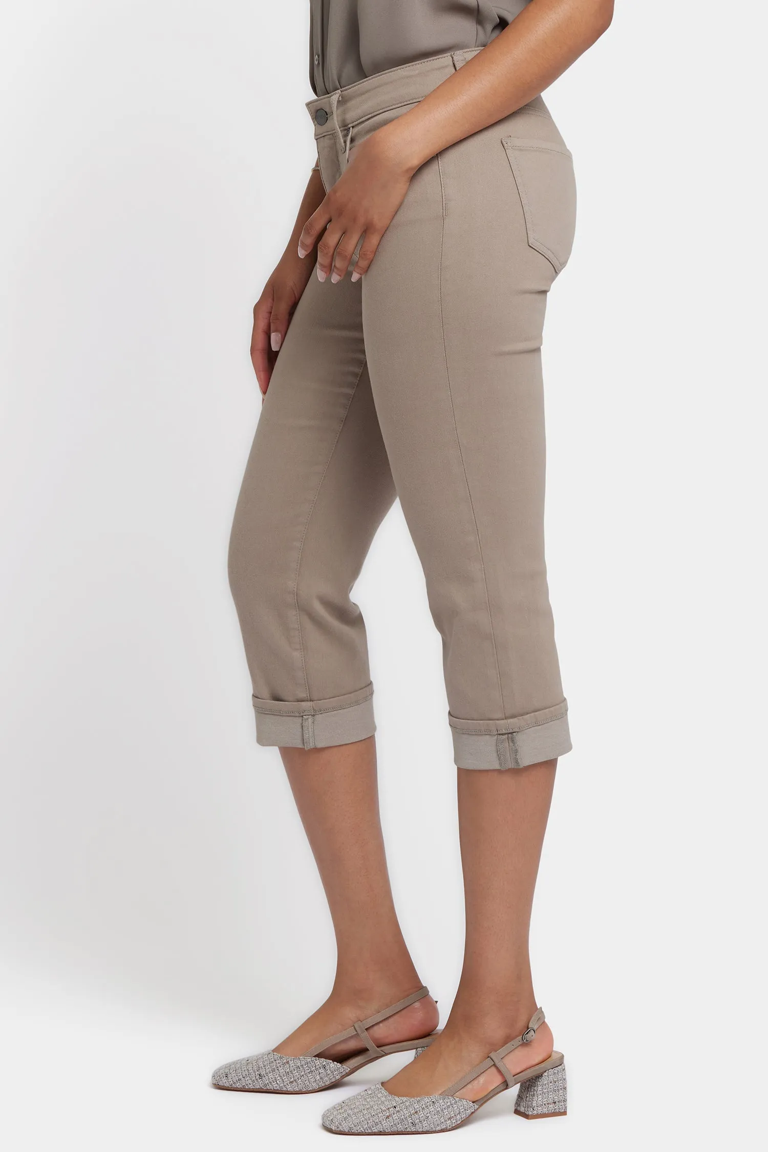 Marilyn Straight Crop Jeans In Petite - Saddlewood sold by NYDJ product image thumbnail 3
