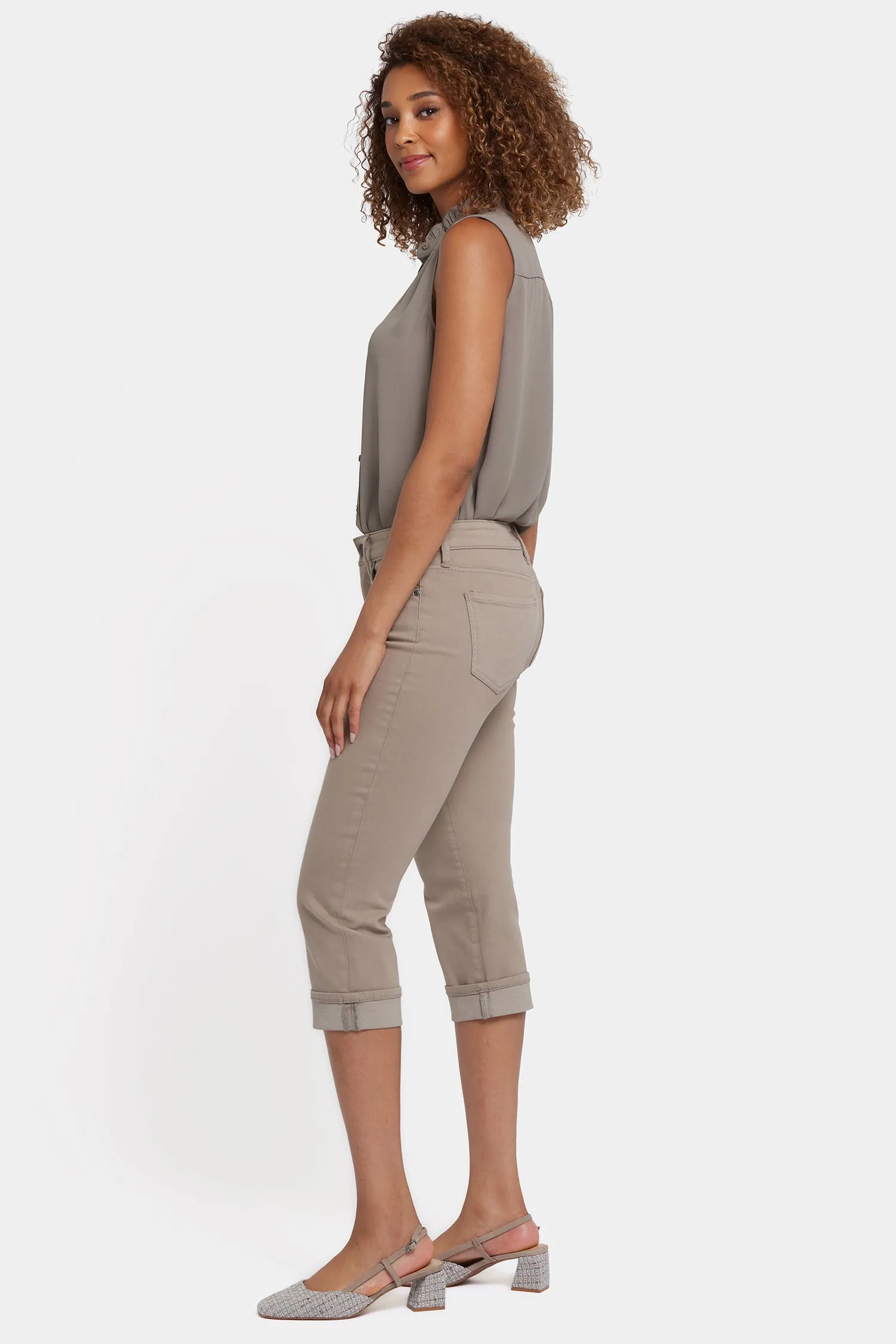 Marilyn Straight Crop Jeans In Petite - Saddlewood sold by NYDJ product image thumbnail 5