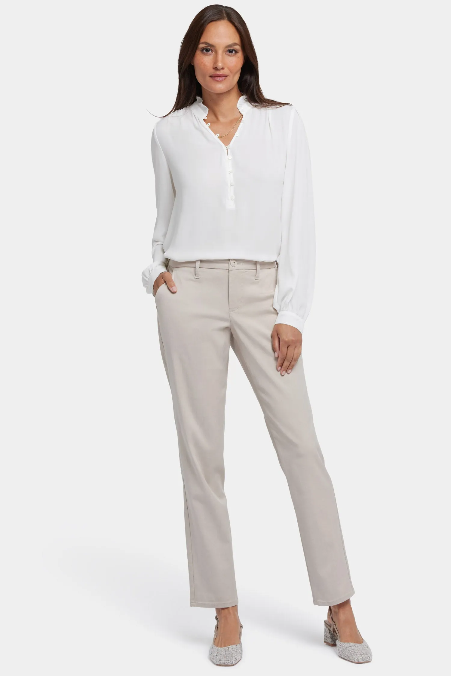 Sheri Slim Trouser Pants - Feather sold by NYDJ