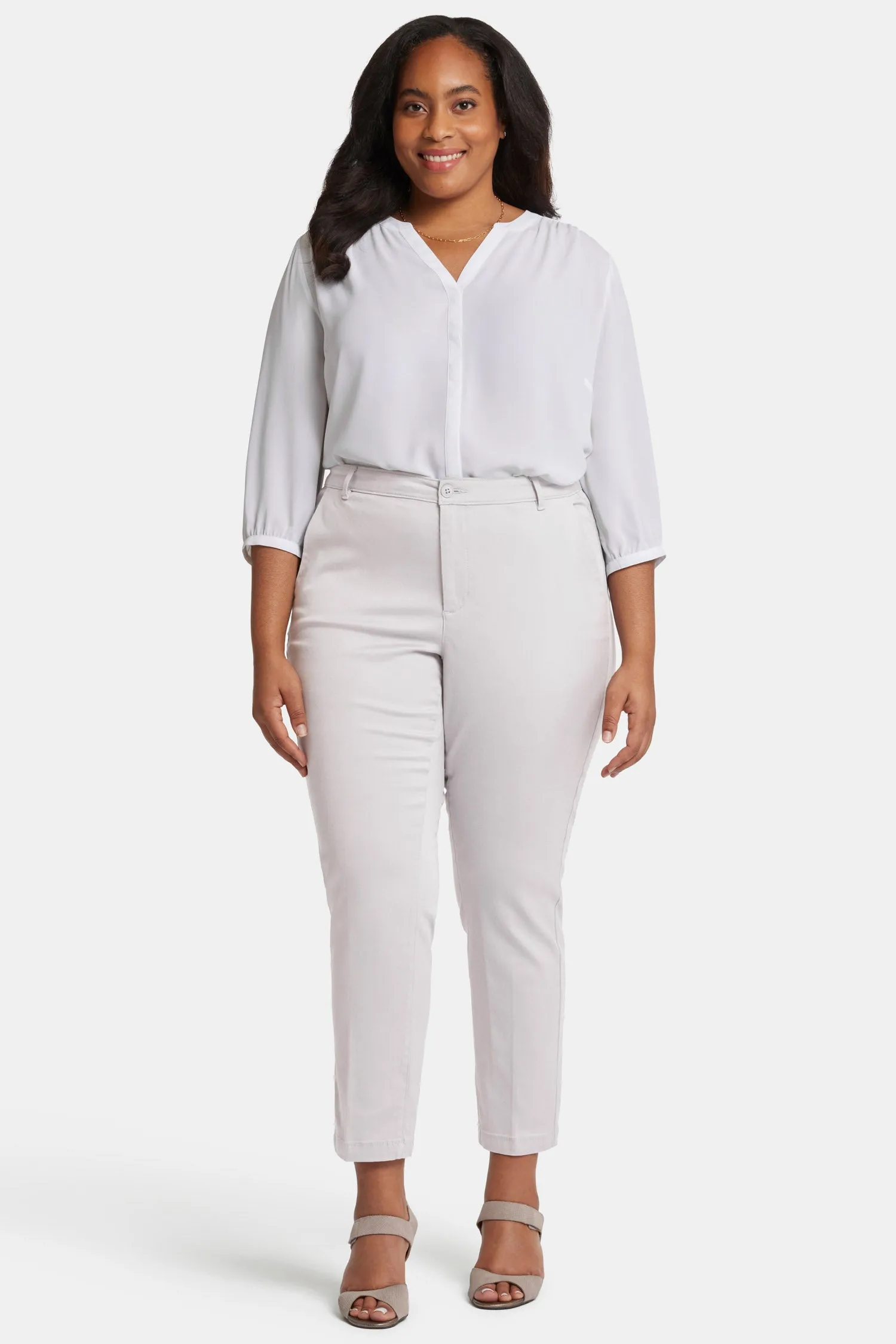 Sadie Slim Pants In Plus Size - Pearl Grey sold by NYDJ product image thumbnail 4