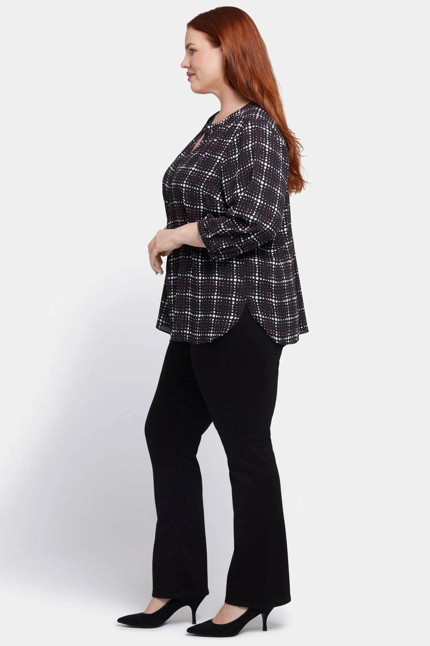 Pintuck Blouse In Plus Size - Lattice Dots sold by NYDJ product image thumbnail 3