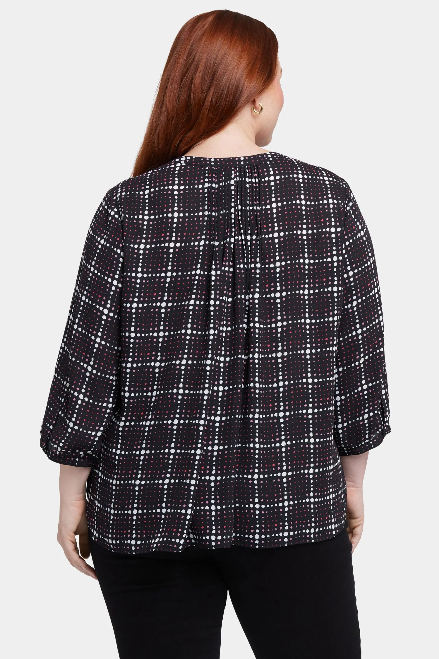 Pintuck Blouse In Plus Size - Lattice Dots sold by NYDJ product image thumbnail 2