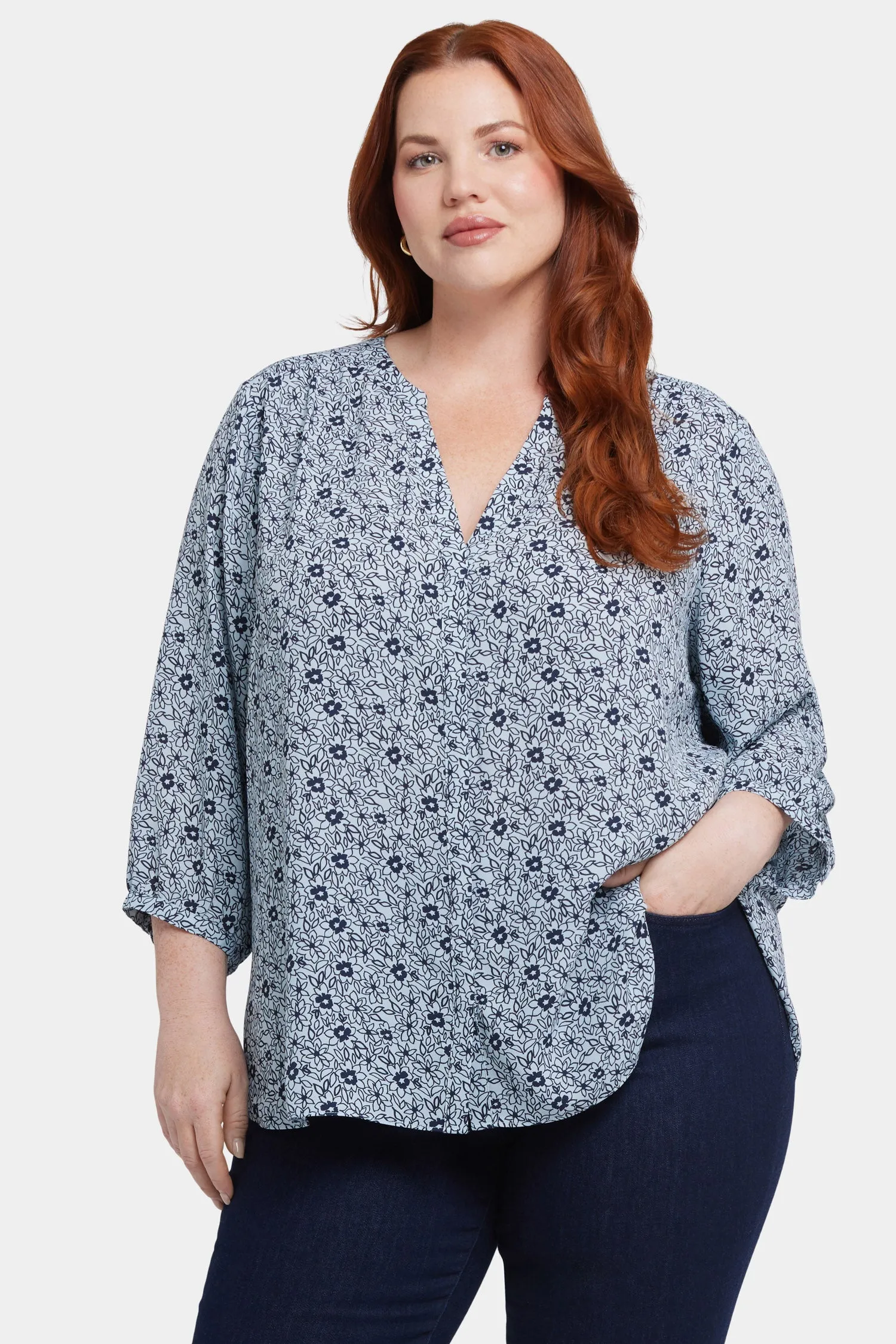 Pintuck Blouse In Plus Size - Cora Creek sold by NYDJ
