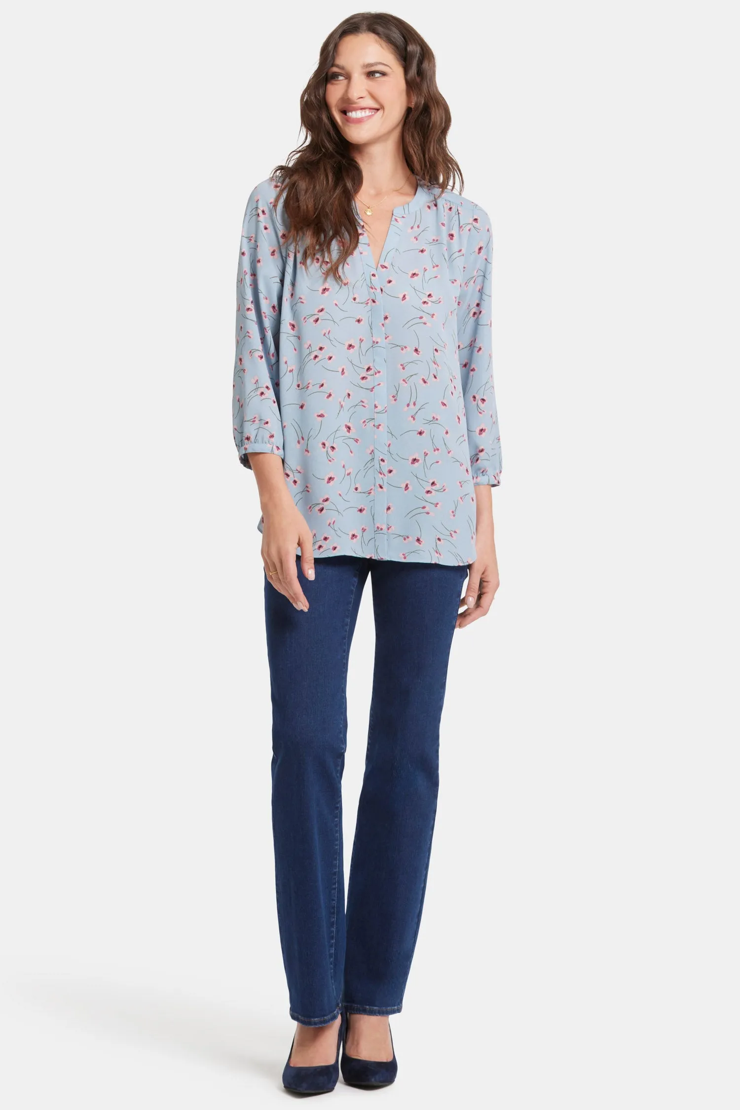 Pintuck Blouse - Mountain Petals sold by NYDJ product image thumbnail 5