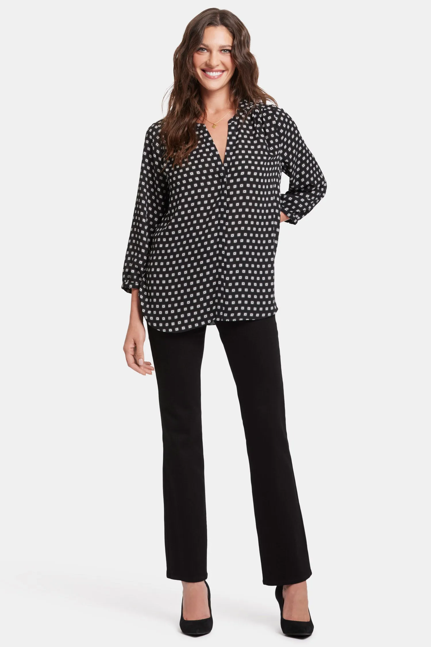 Pintuck Blouse - Pearl Medallion sold by NYDJ product image thumbnail 5