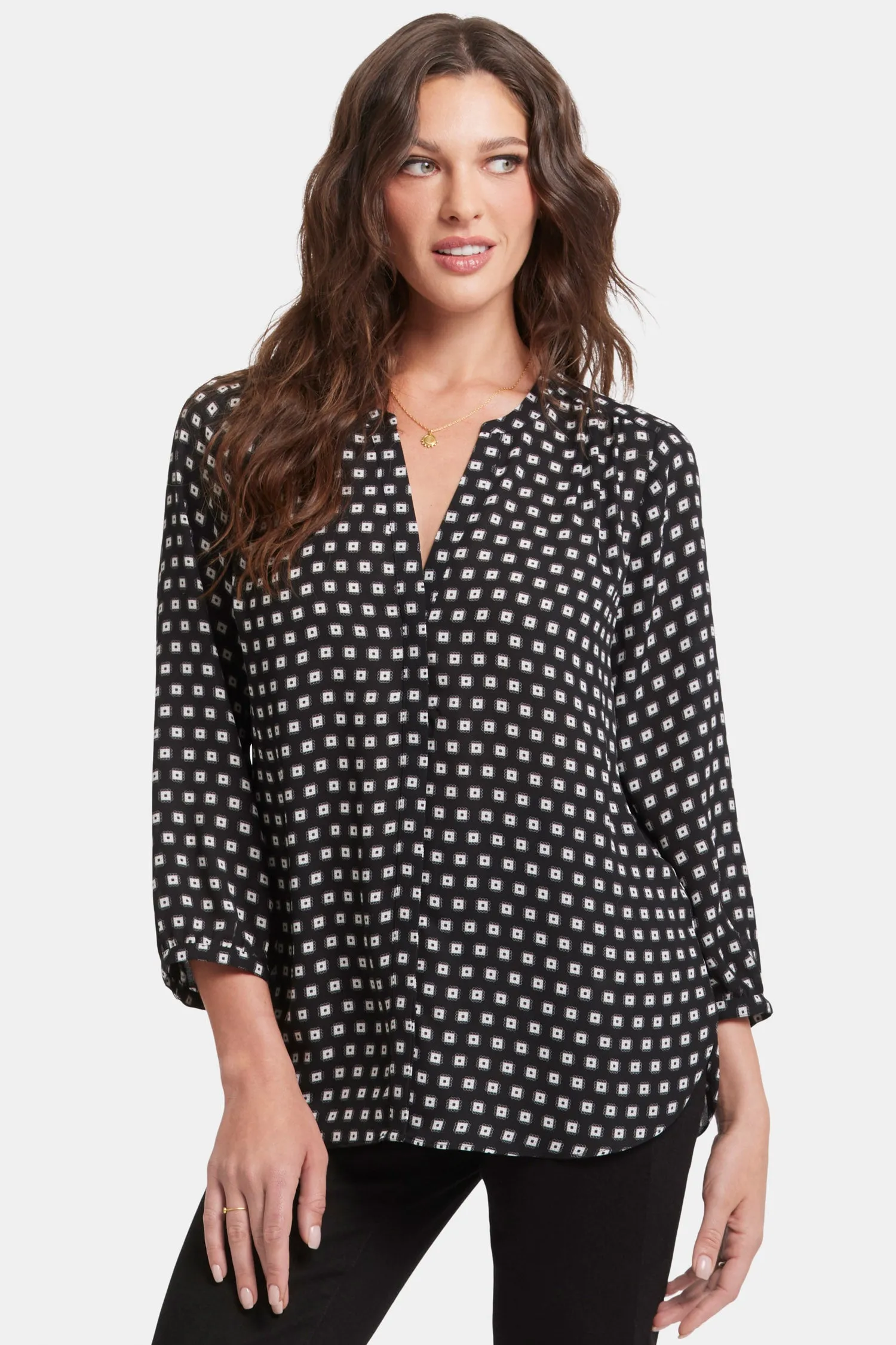 Pintuck Blouse - Pearl Medallion sold by NYDJ product image thumbnail 4