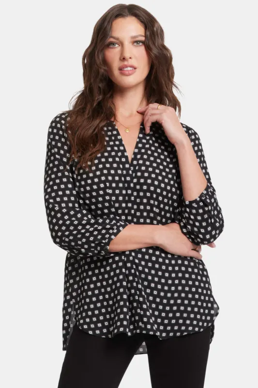 Pintuck Blouse - Pearl Medallion sold by NYDJ