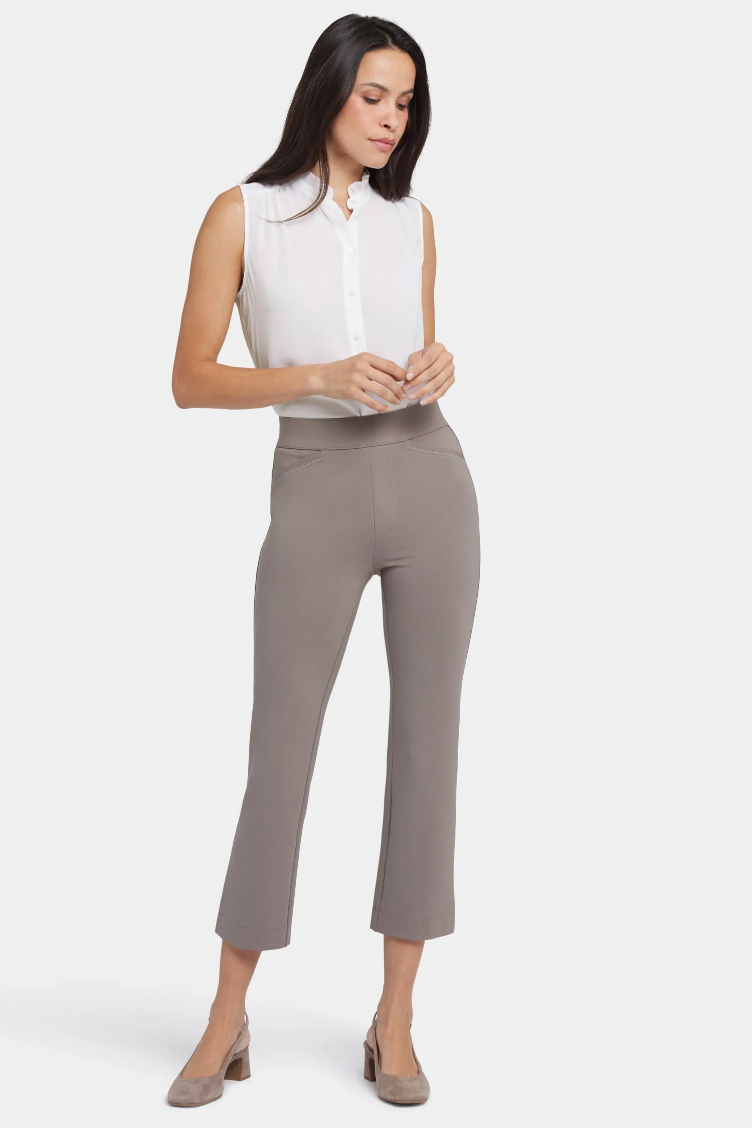 Pull-On Straight Crop Pants - Saddlewood sold by NYDJ product image thumbnail 4