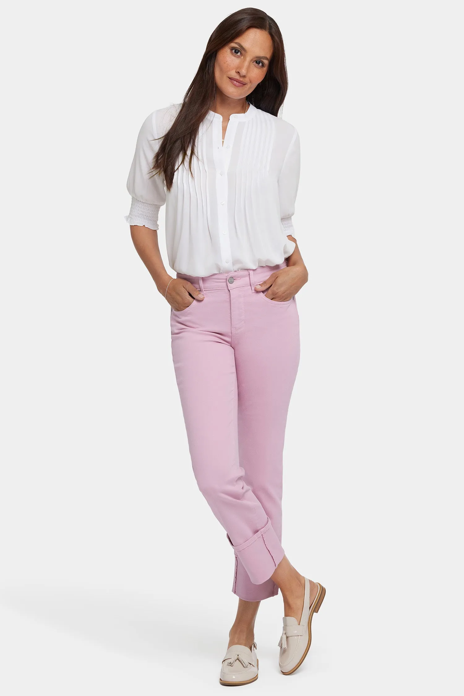 Marilyn Straight Jeans In Petite - Pink Nectar sold by NYDJ