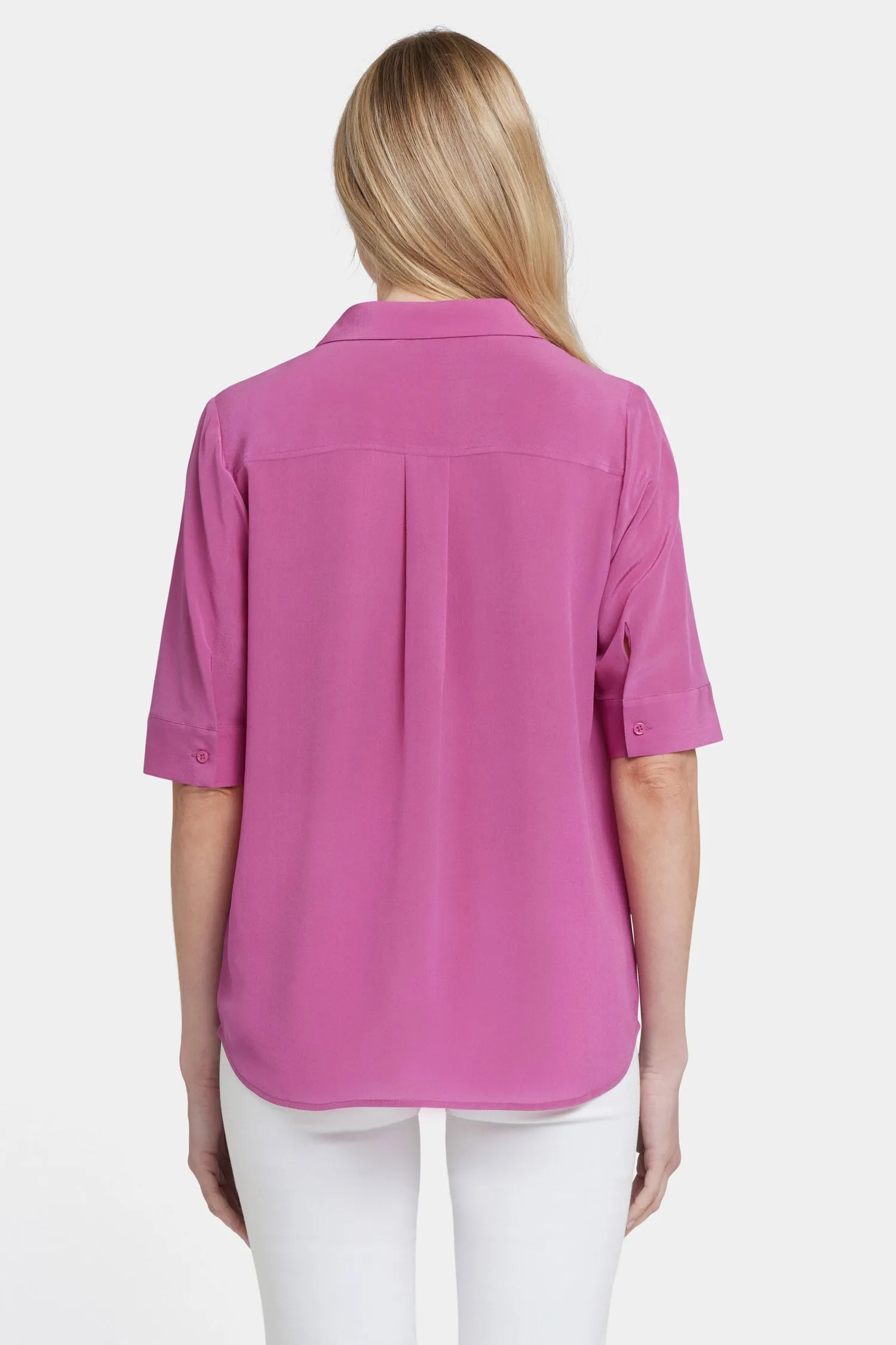 Riley Silk Elbow Sleeved Blouse - Red Violet sold by NYDJ product image thumbnail 2