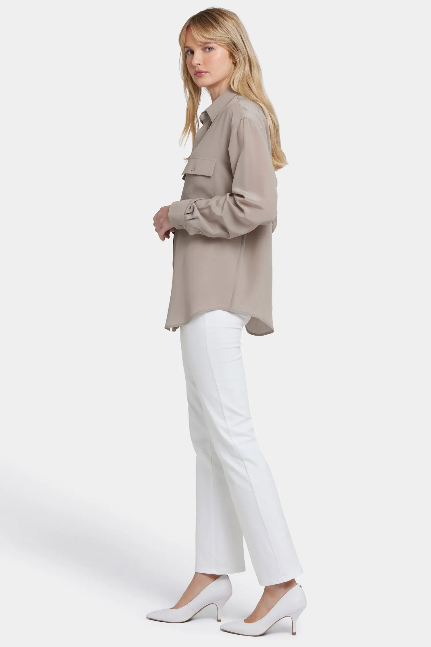 Lauren Silk Blouse - Saddlewood sold by NYDJ product image thumbnail 3