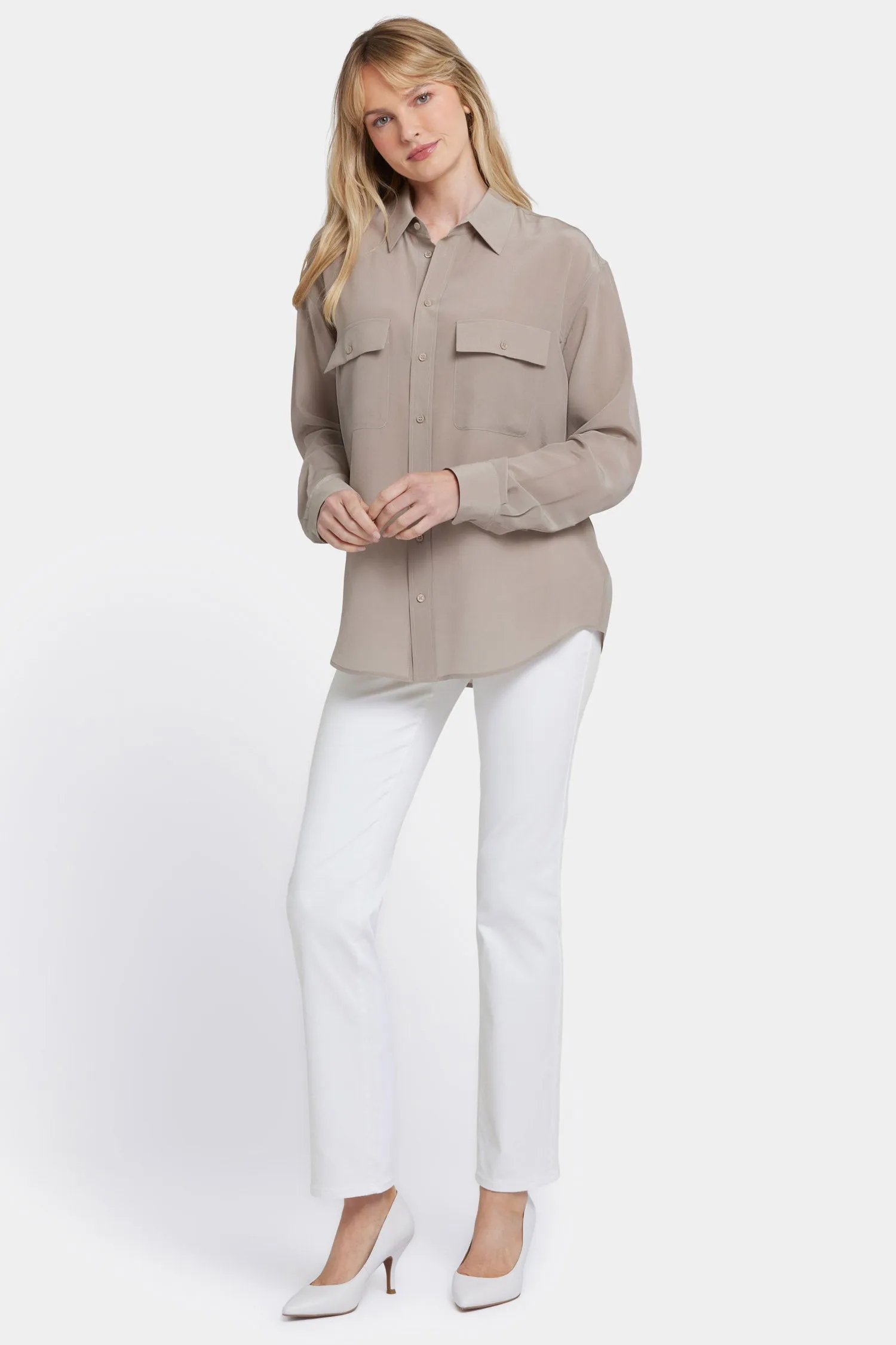 Lauren Silk Blouse - Saddlewood sold by NYDJ product image thumbnail 5