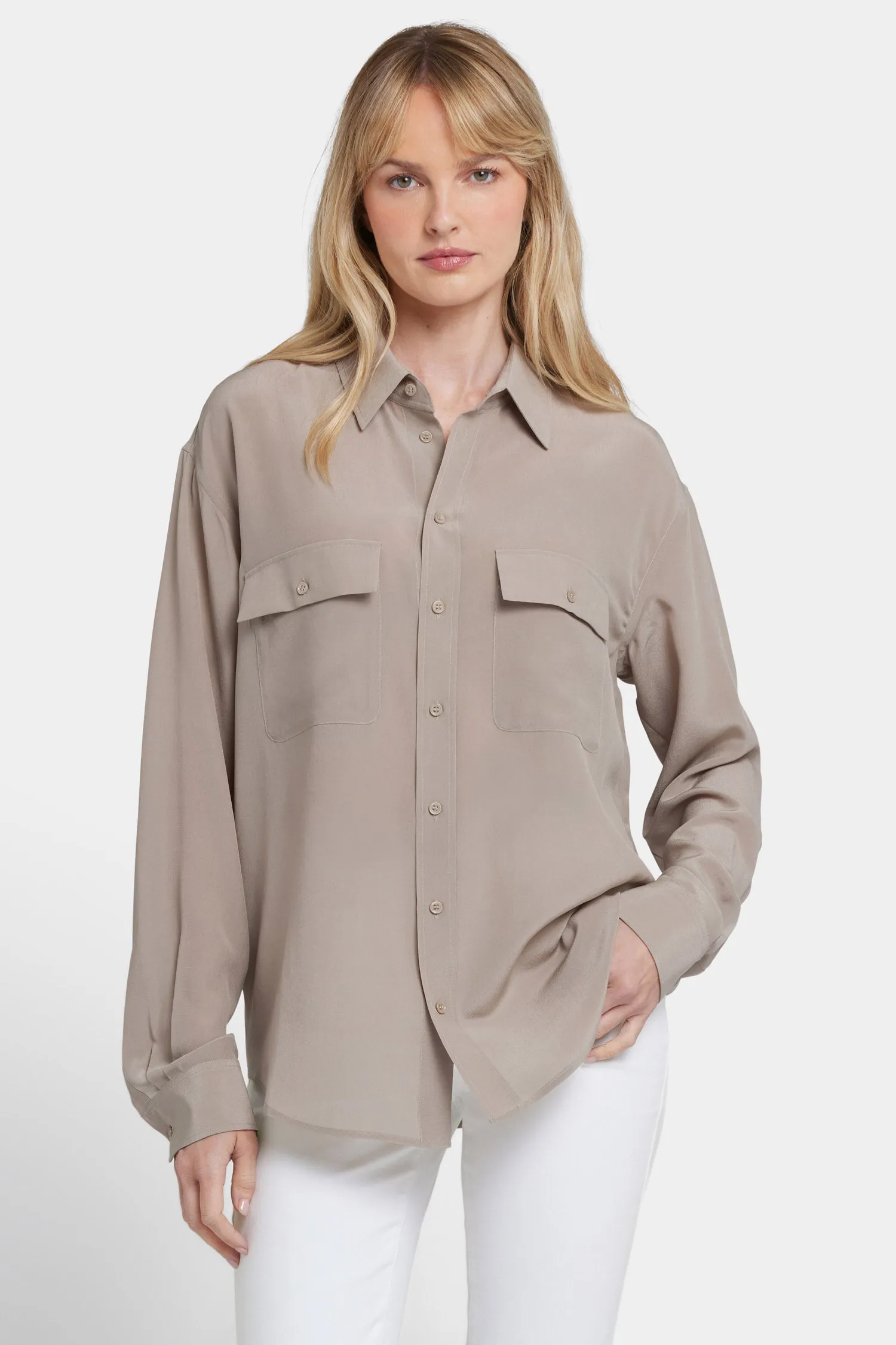Lauren Silk Blouse - Saddlewood sold by NYDJ product image thumbnail 4